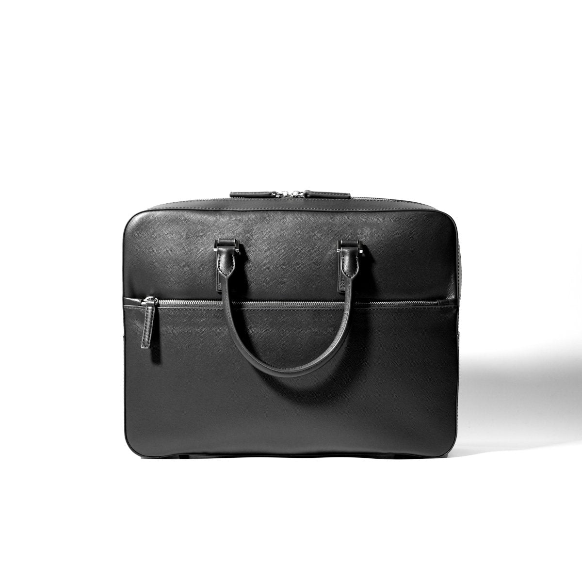 <受注生産:12月5日より順次発送予定>Italian Saffiano Leather Briefcase(Front - zip) - aucentic