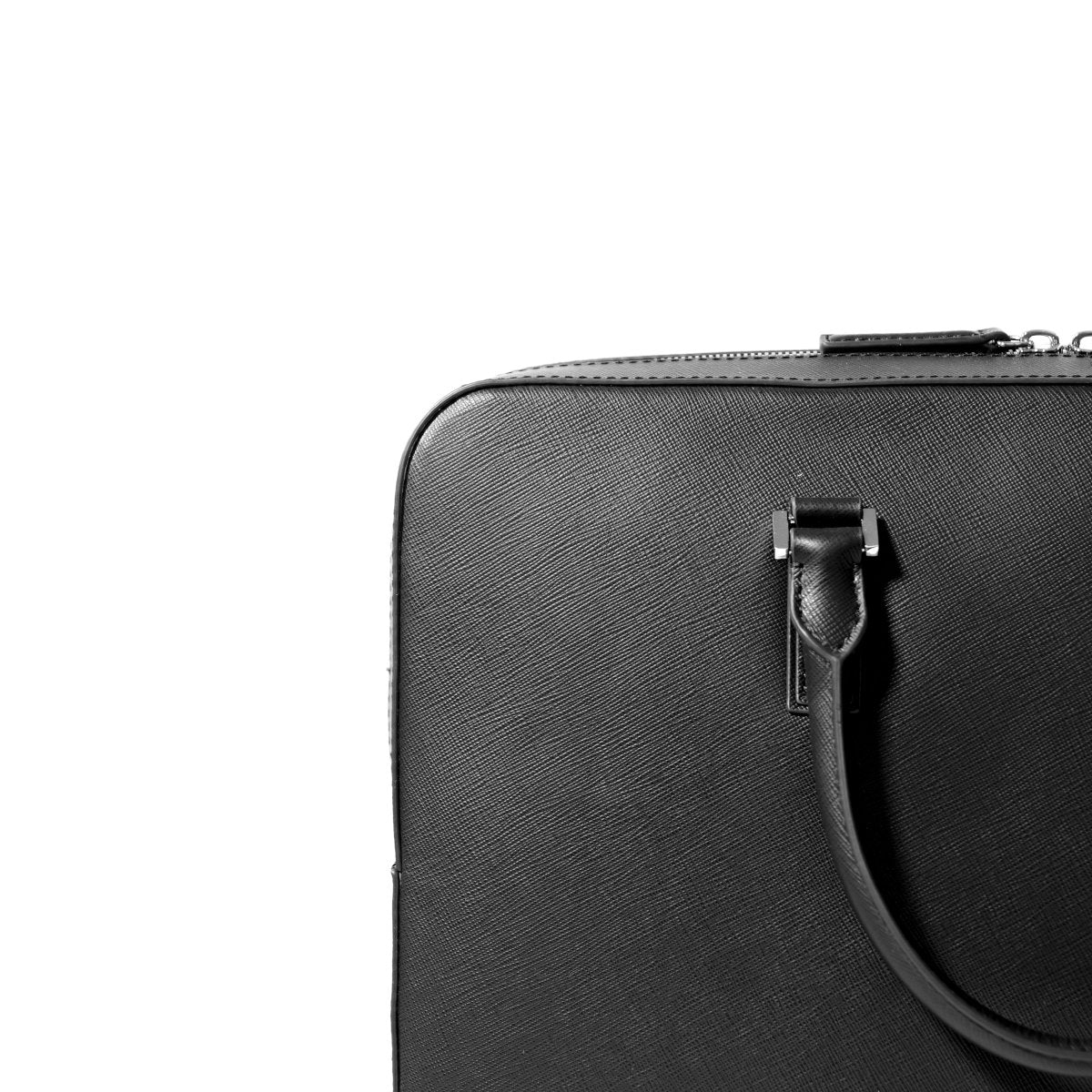 <受注生産:12月5日より順次発送予定>Italian Saffiano Leather Briefcase(Front - zip) - aucentic