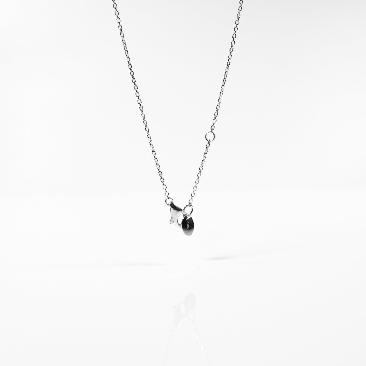 18K 0.1ct Bezel Lab Grown Diamond Necklace (WG) - aucentic