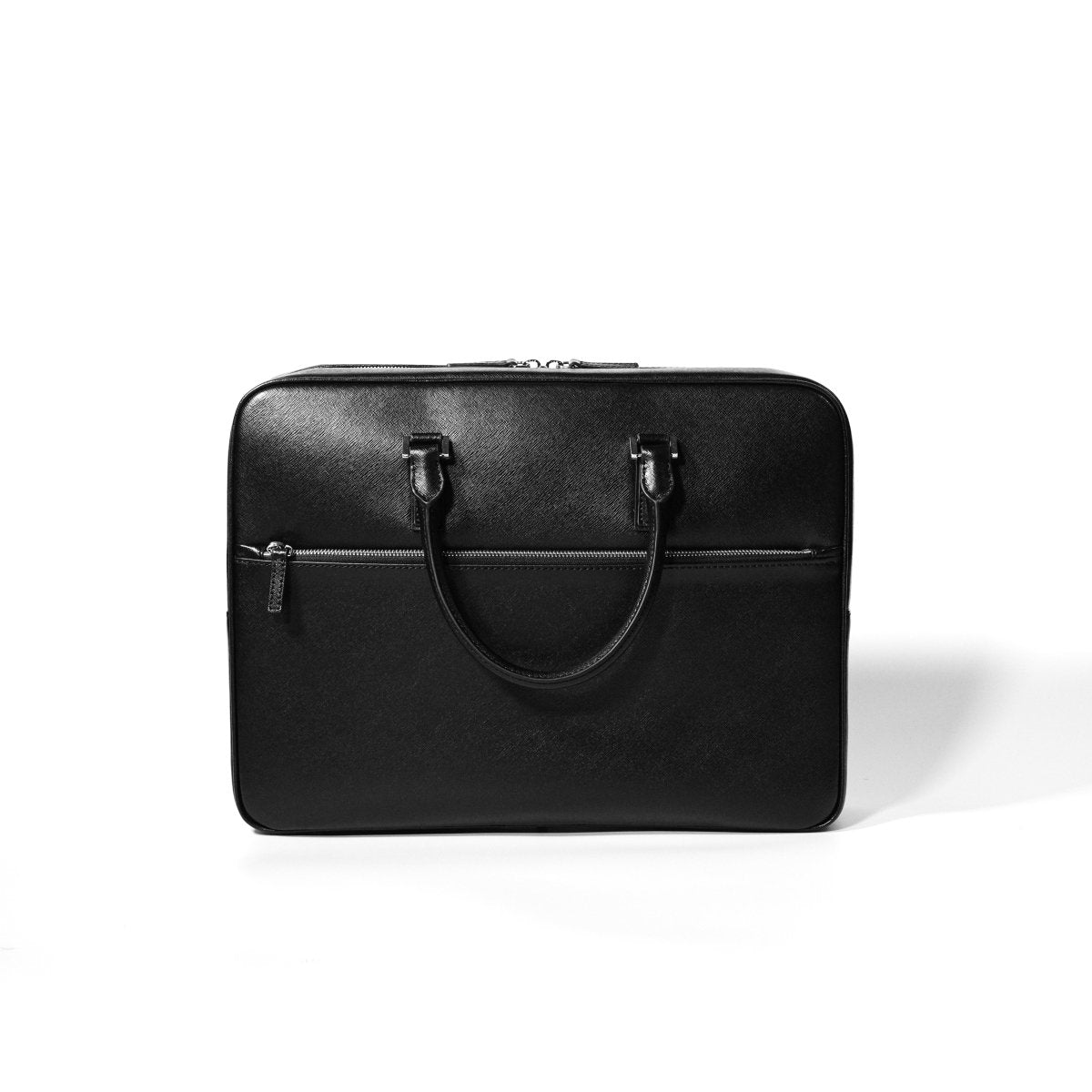 <受注生産 4月末~5月上旬発送予定>Italian Saffiano Leather Briefcase(Front-zip) - aucentic