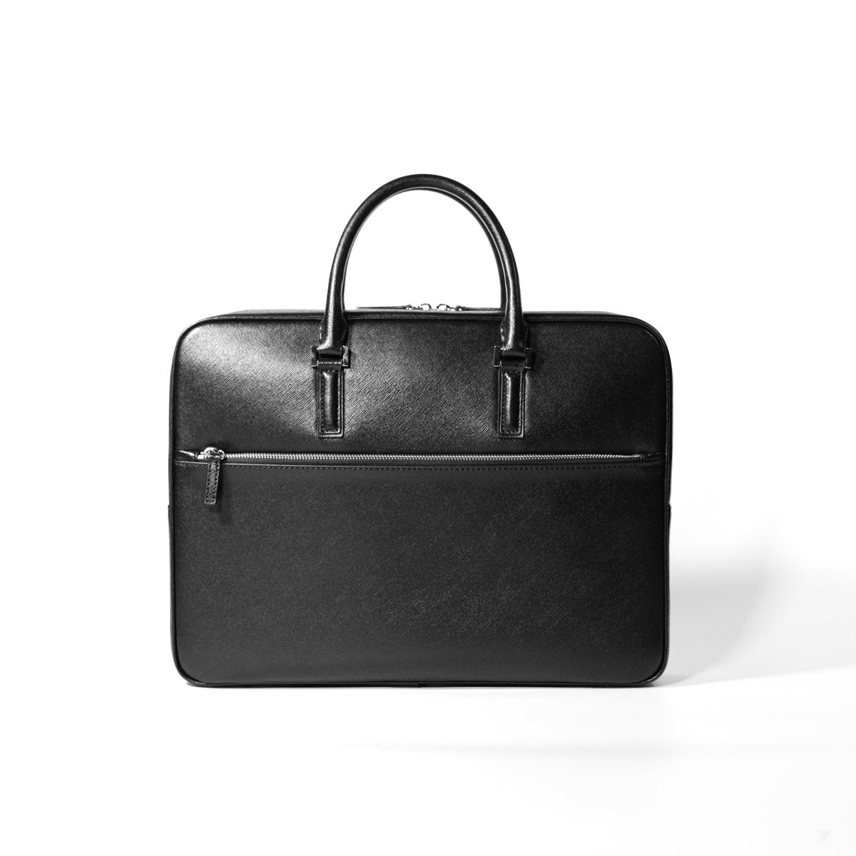 Italian Saffiano Leather Briefcase(Front-zip)
