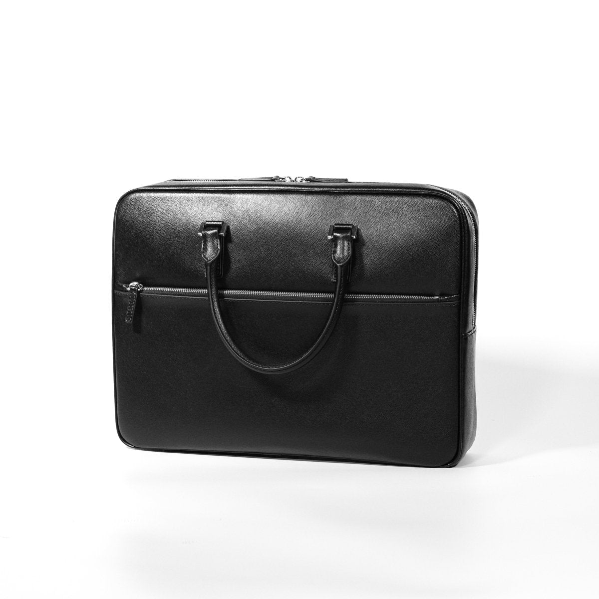 <受注生産 4月末~5月上旬発送予定>Italian Saffiano Leather Briefcase(Front-zip) - aucentic
