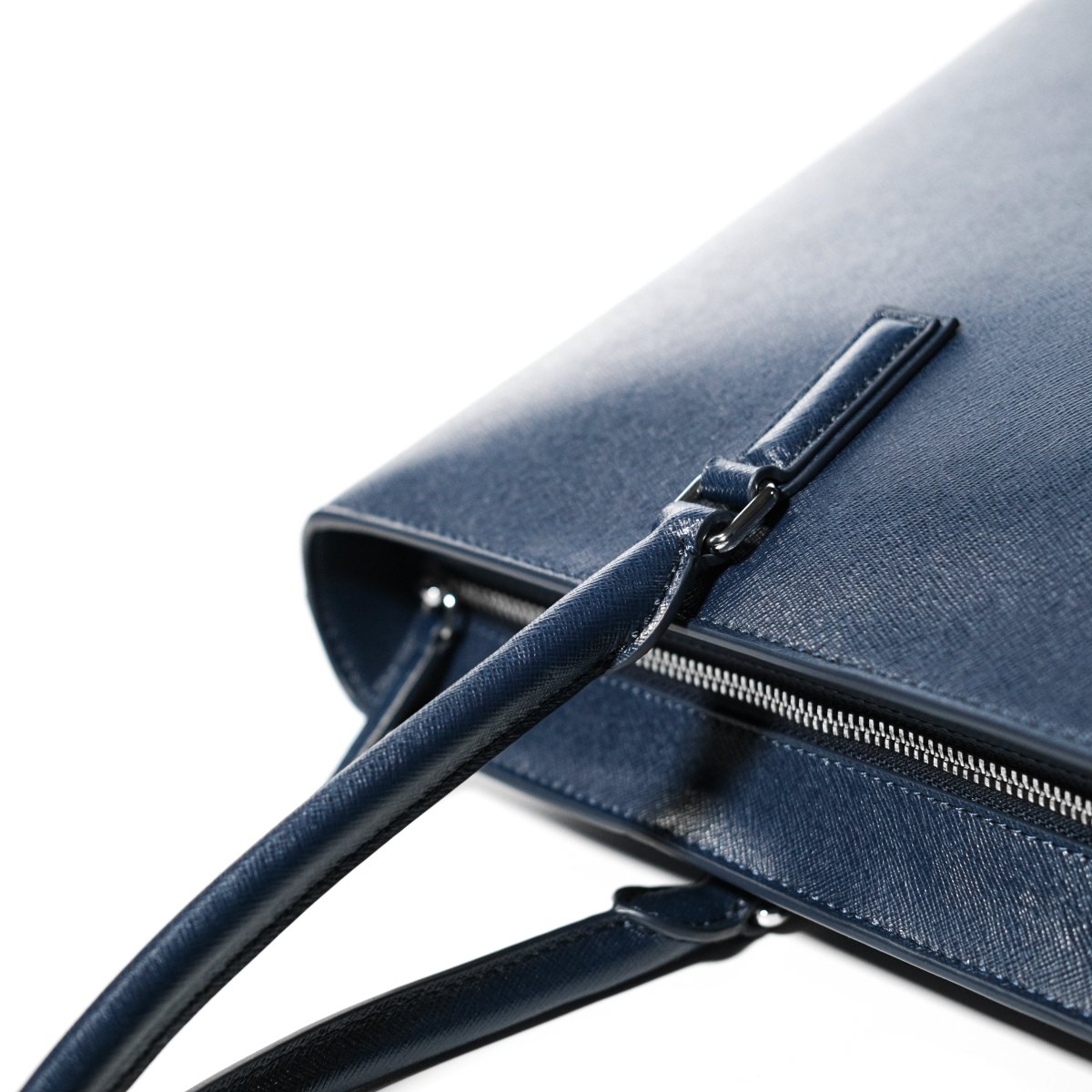 <受注生産 5月末〜 順次配送>Italian Saffiano Leather Tote (Navy) - aucentic