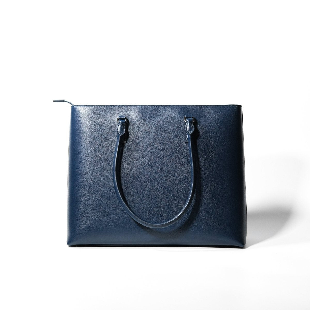 <受注生産 5月末〜 順次配送>Italian Saffiano Leather Tote (Navy) - aucentic