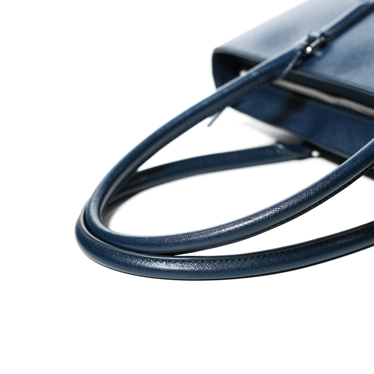 <受注生産 5月末〜 順次配送>Italian Saffiano Leather Tote (Navy) - aucentic