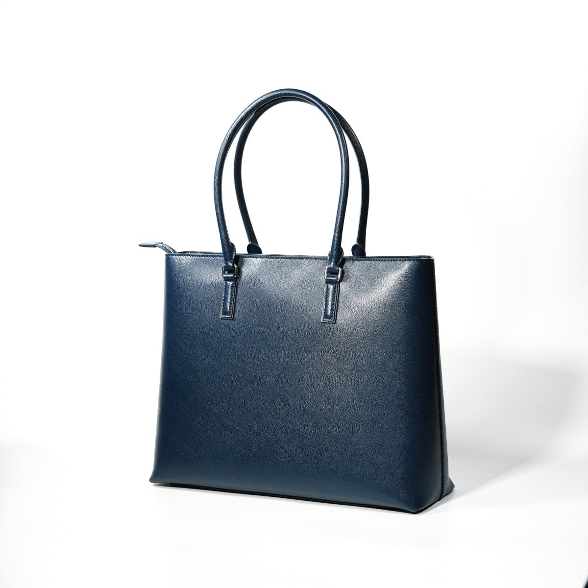 <受注生産 5月末〜 順次配送>Italian Saffiano Leather Tote (Navy) - aucentic