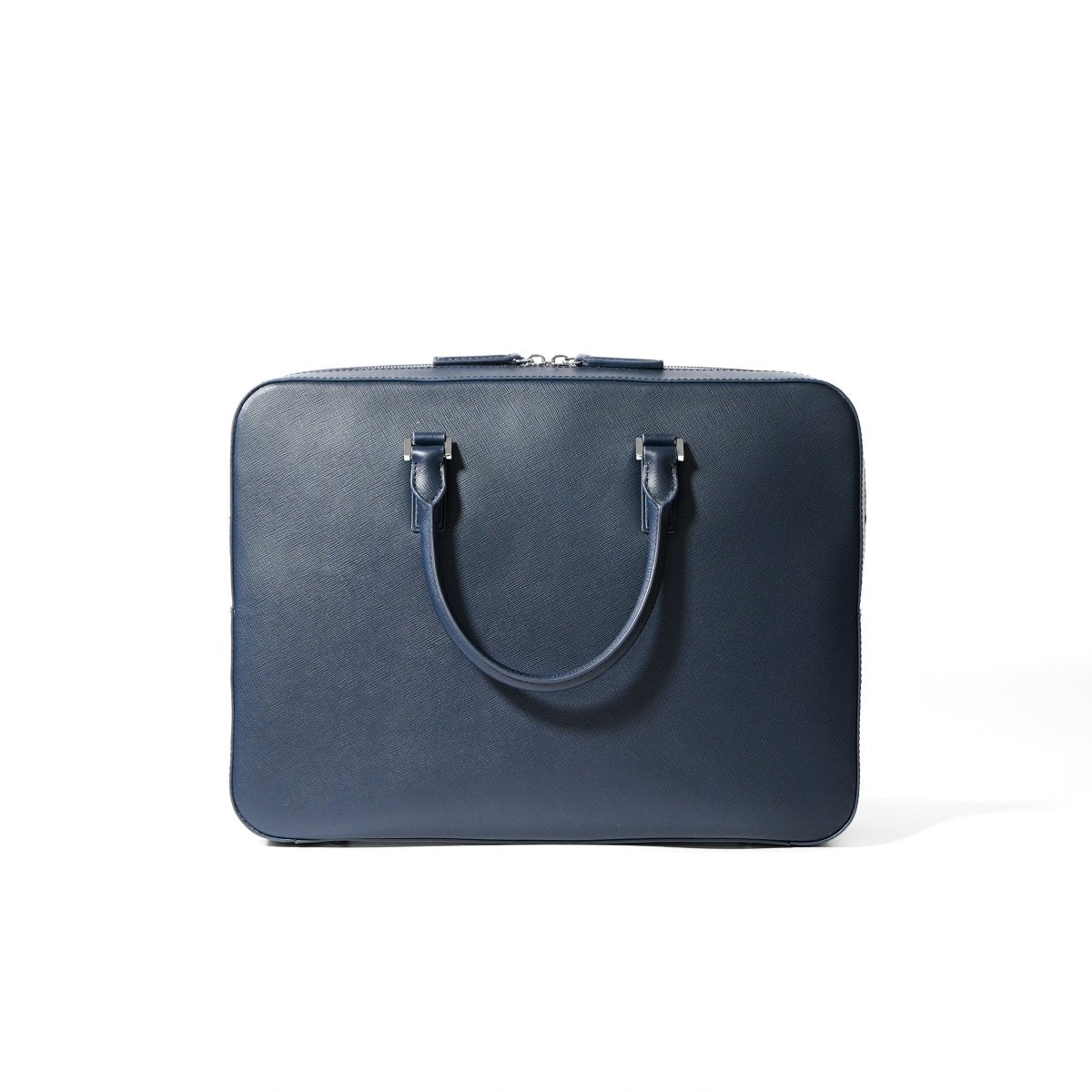 <予約販売:6月9日より順次発送予定>Italian Saffiano Leather Briefcase (Navy) - aucentic
