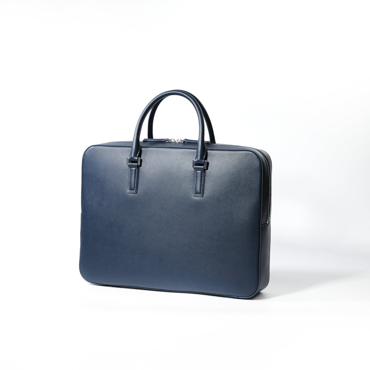 <予約販売:6月9日より順次発送予定>Italian Saffiano Leather Briefcase (Navy) - aucentic