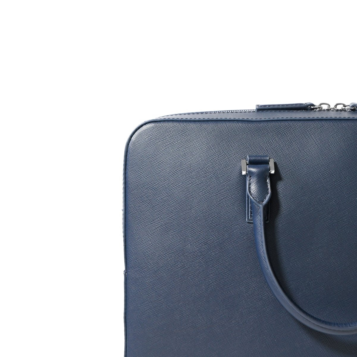 <予約販売:6月9日より順次発送予定>Italian Saffiano Leather Briefcase (Navy) - aucentic