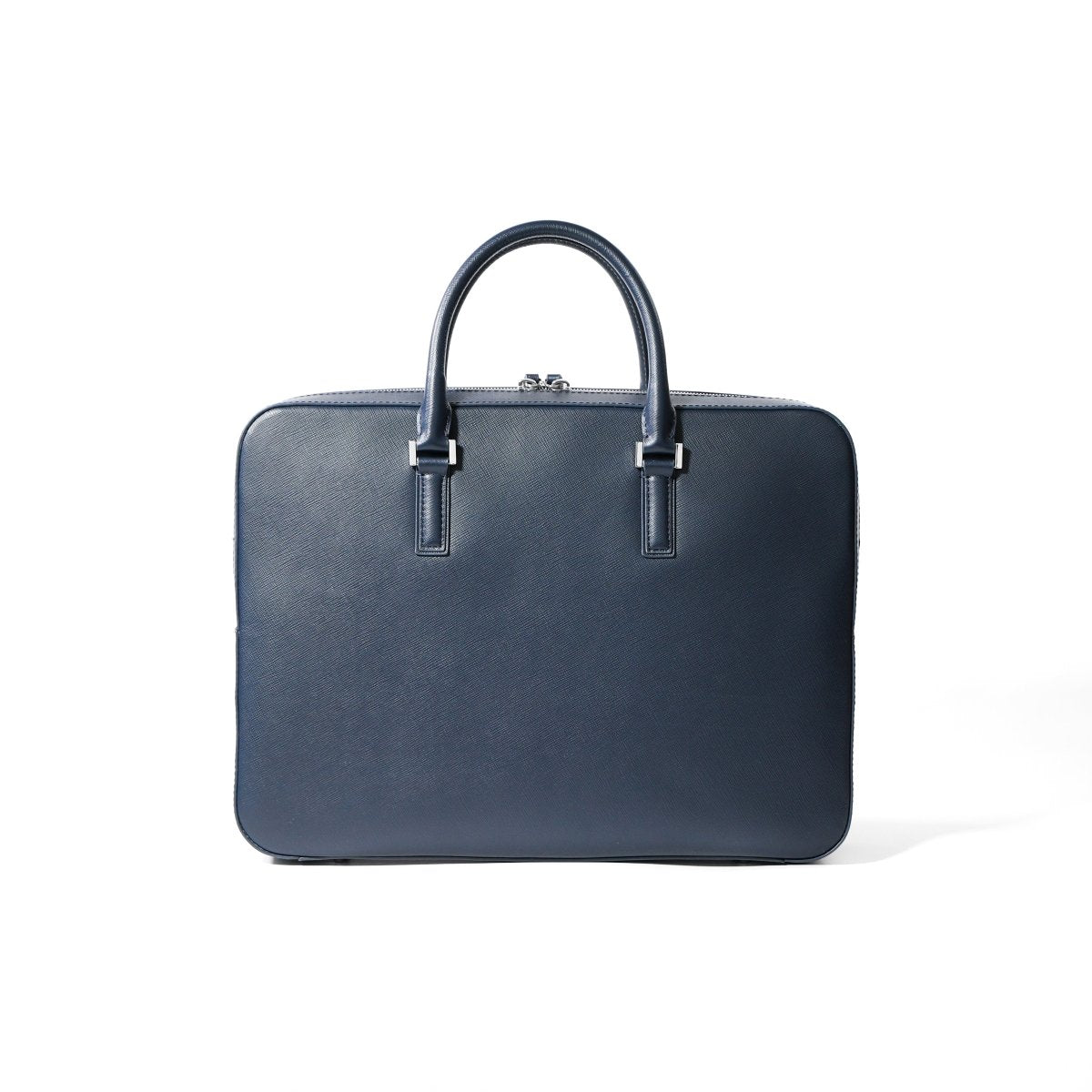 <予約販売:6月9日より順次発送予定>Italian Saffiano Leather Briefcase (Navy) - aucentic
