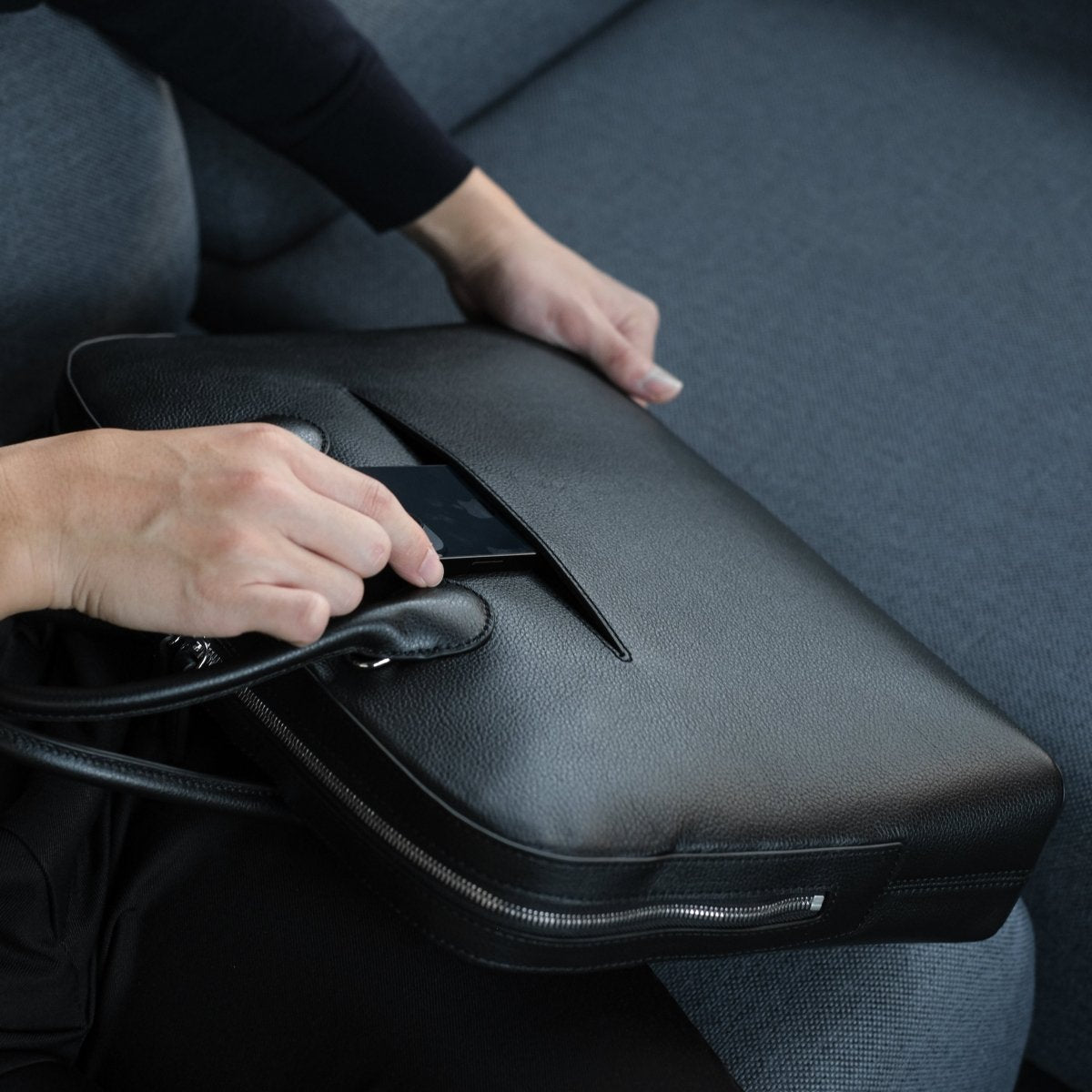 Italian Leather Smart Casual Briefcase - aucentic