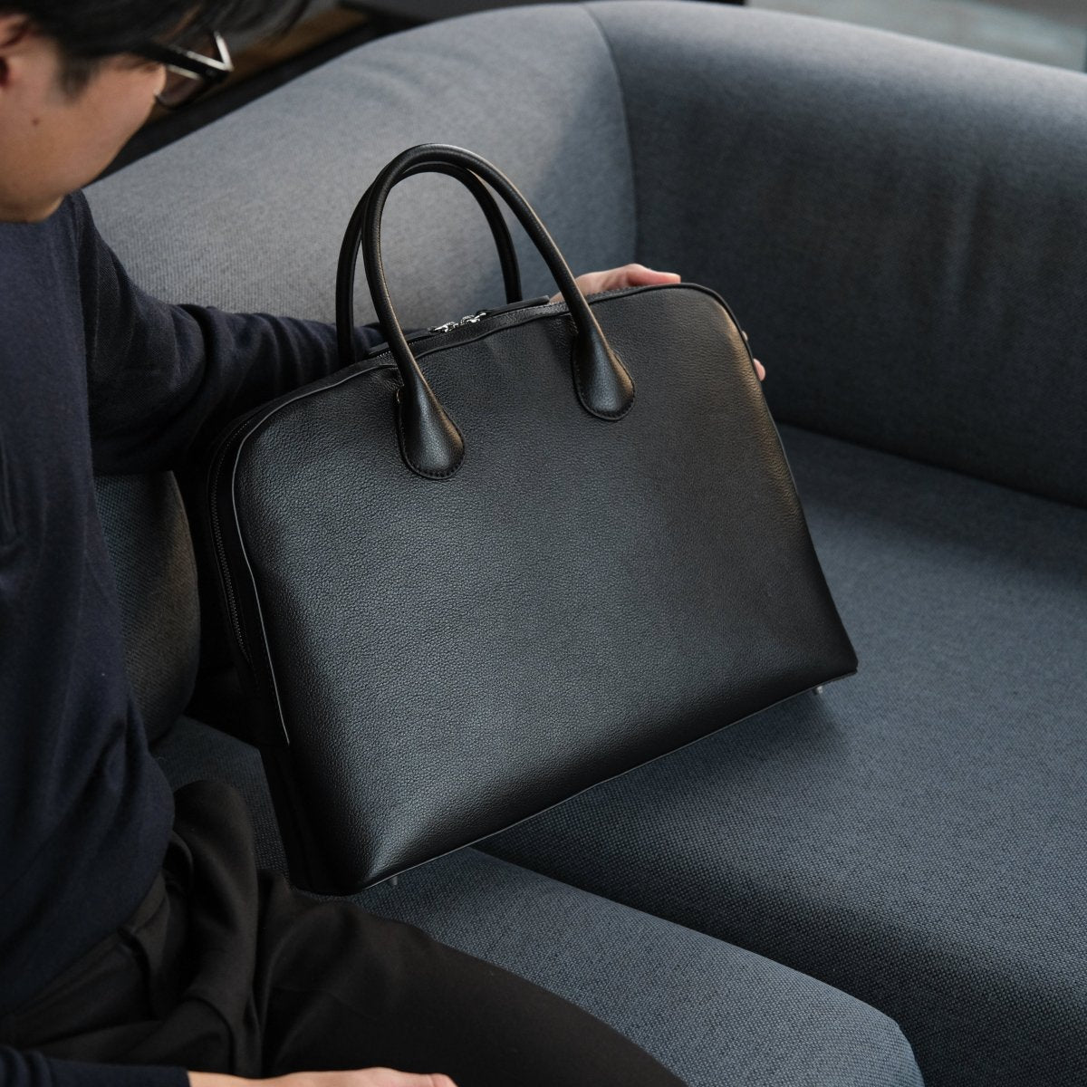 Italian Leather Smart Casual Briefcase - aucentic