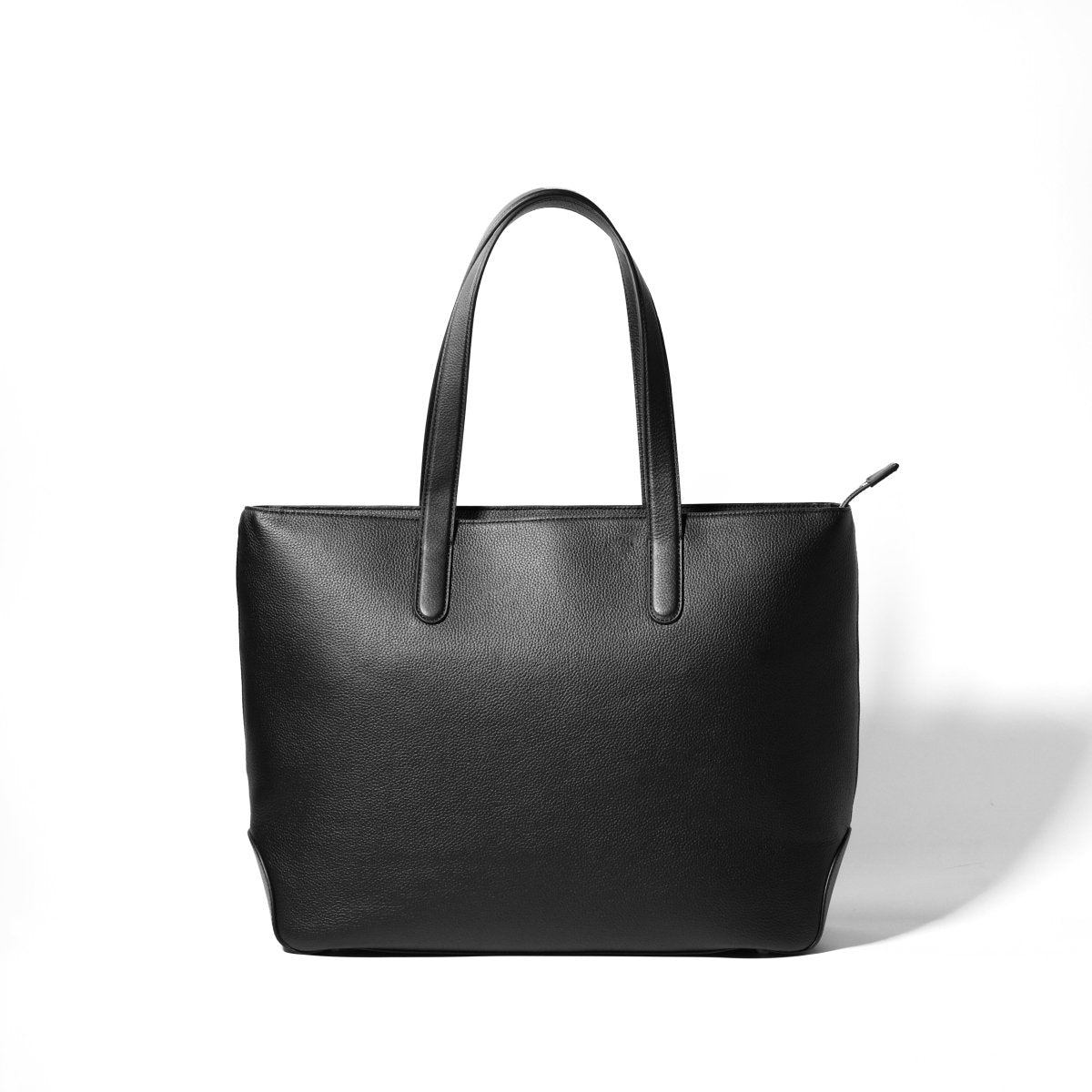 <受注生産>Italian Leather Trapezium Tote (Black) - aucentic