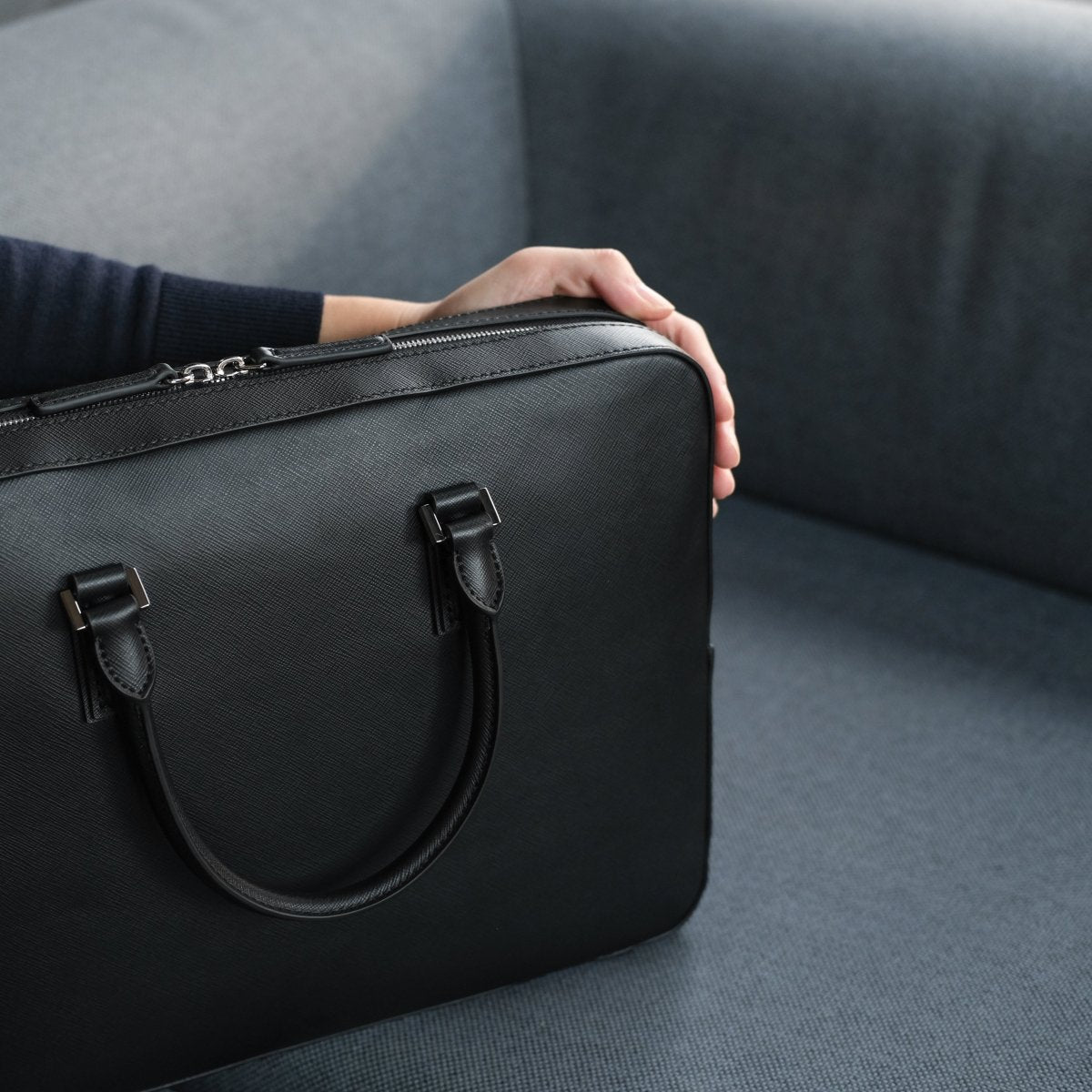 Italian Saffiano Leather Briefcase - aucentic