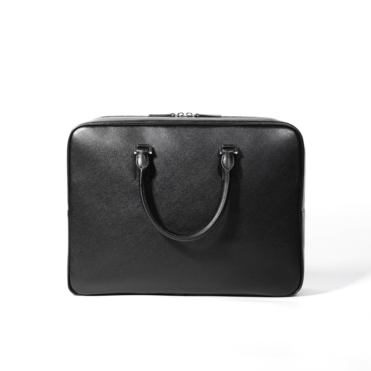 Italian Saffiano Leather Briefcase(Front-zip) - aucentic