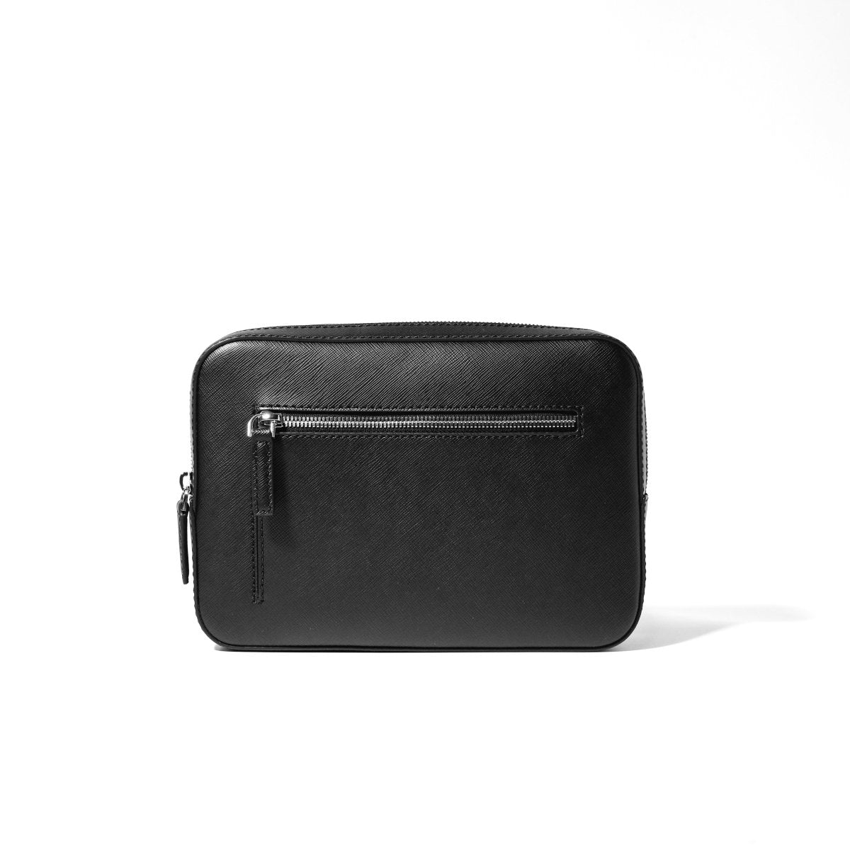 Italian Saffiano Leather Crossbody Bag (Black) - aucentic