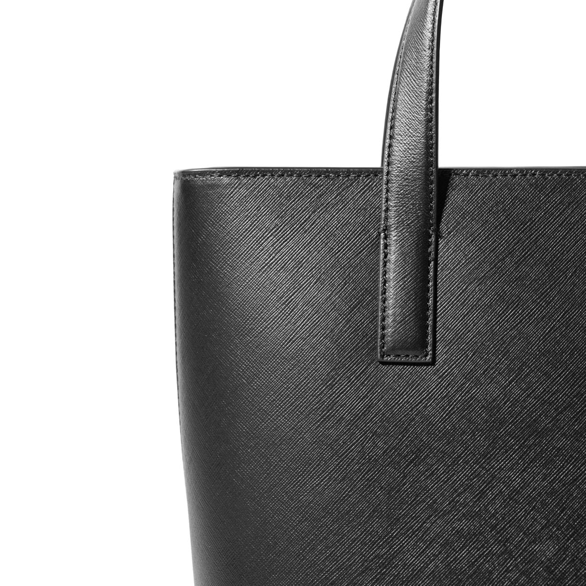 Saffiano Leather Small Tote (Black) - aucentic