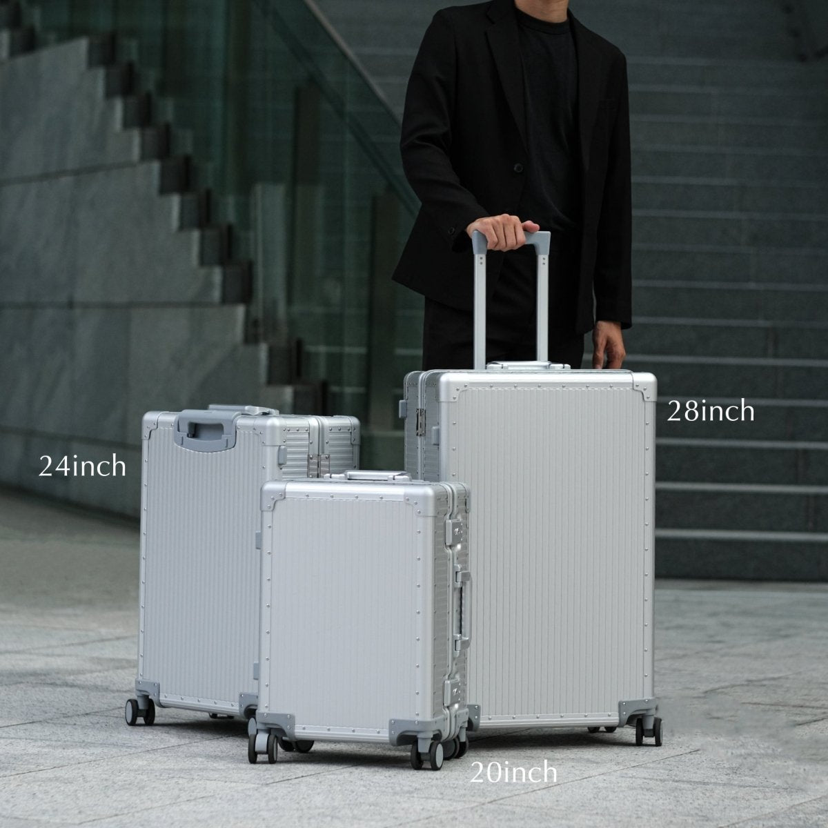 <受注生産>Stripe Aluminum Suitcase(Silver) Op.13 - aucentic