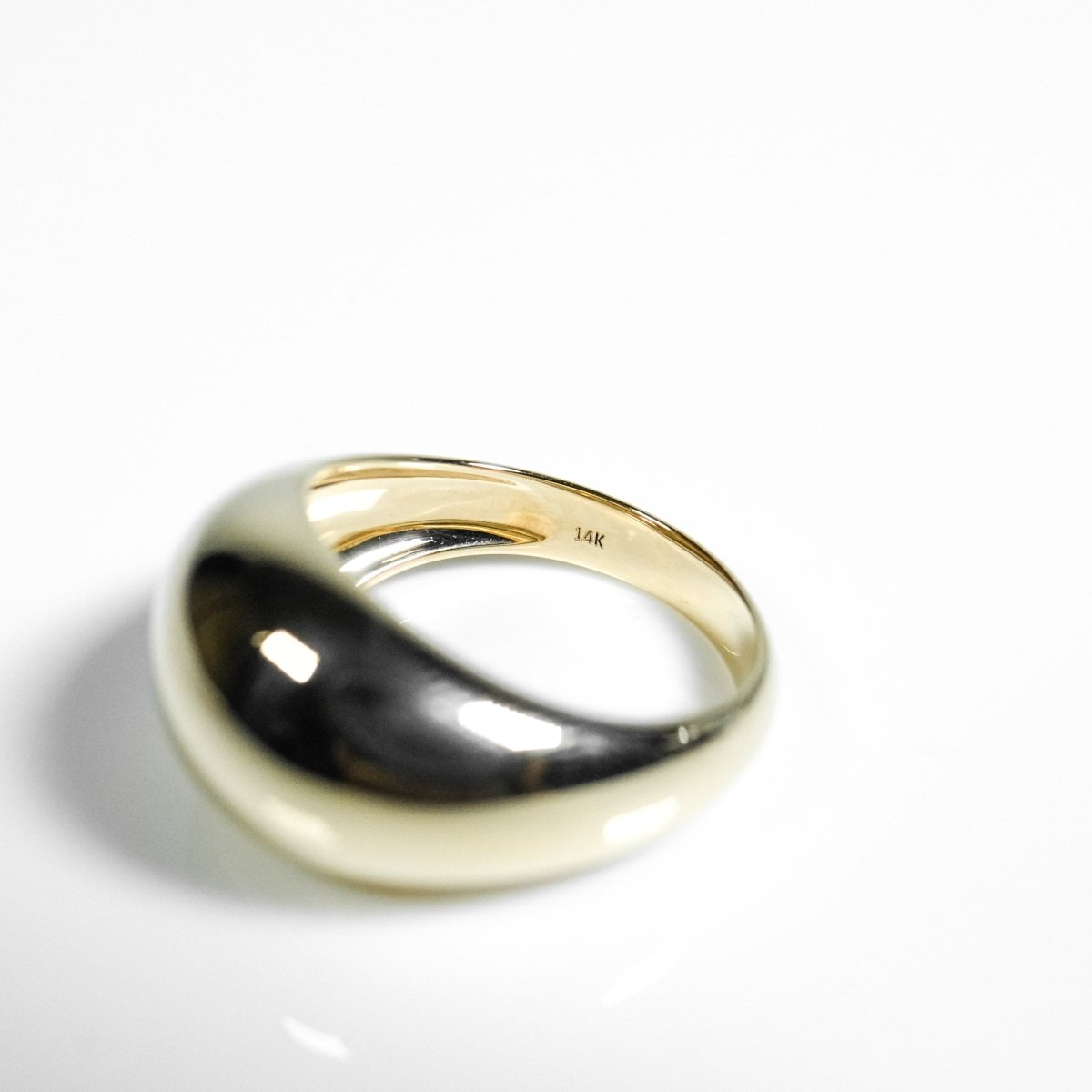 14k Solid Gold Bold Ring - aucentic