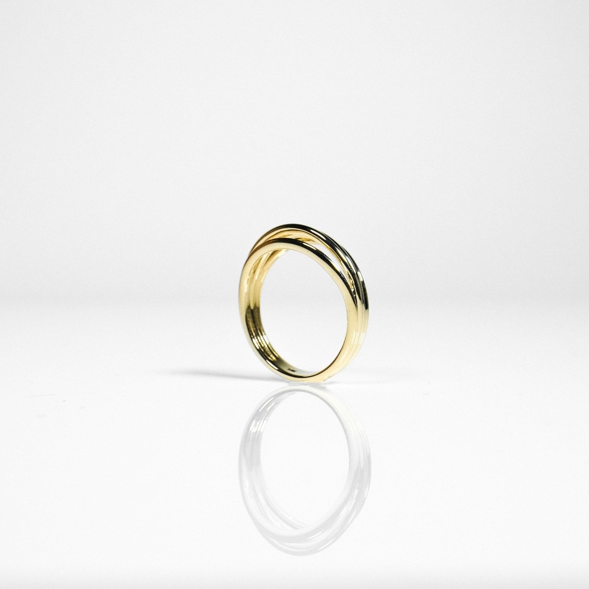 14k Solid Gold Fan Shape Ring