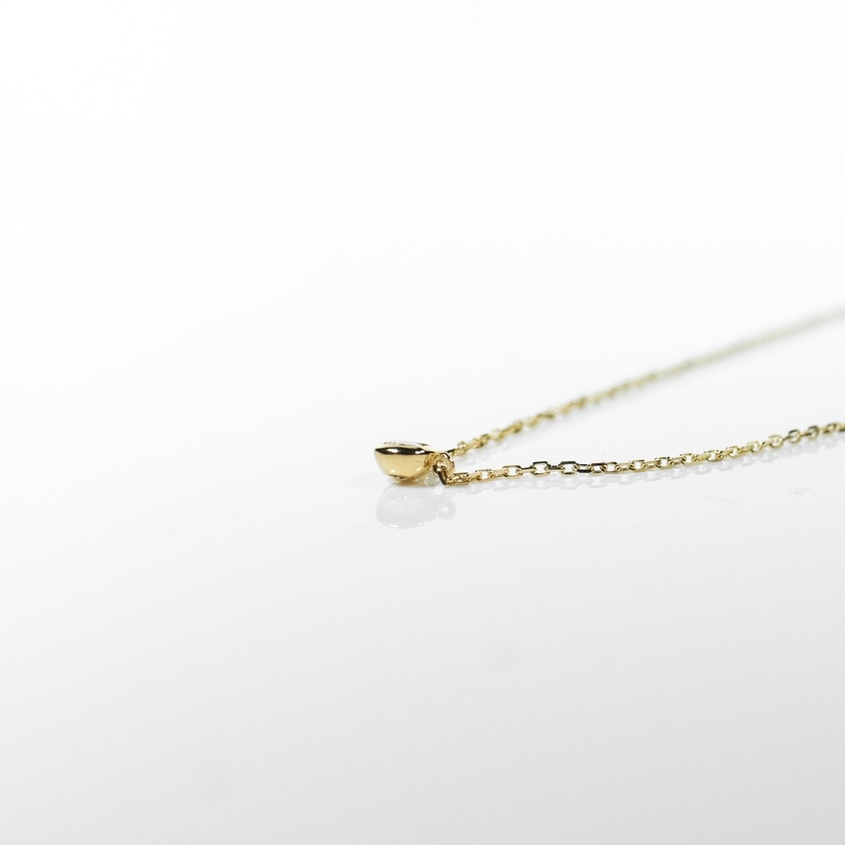 18K 0.1ct Bezel Lab Grown Diamond Necklace (YG) - aucentic
