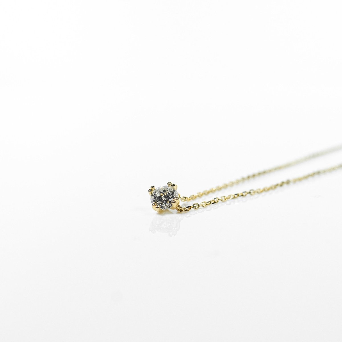 18K 0.3ct Lab Grown Diamond Necklace (YG) - aucentic