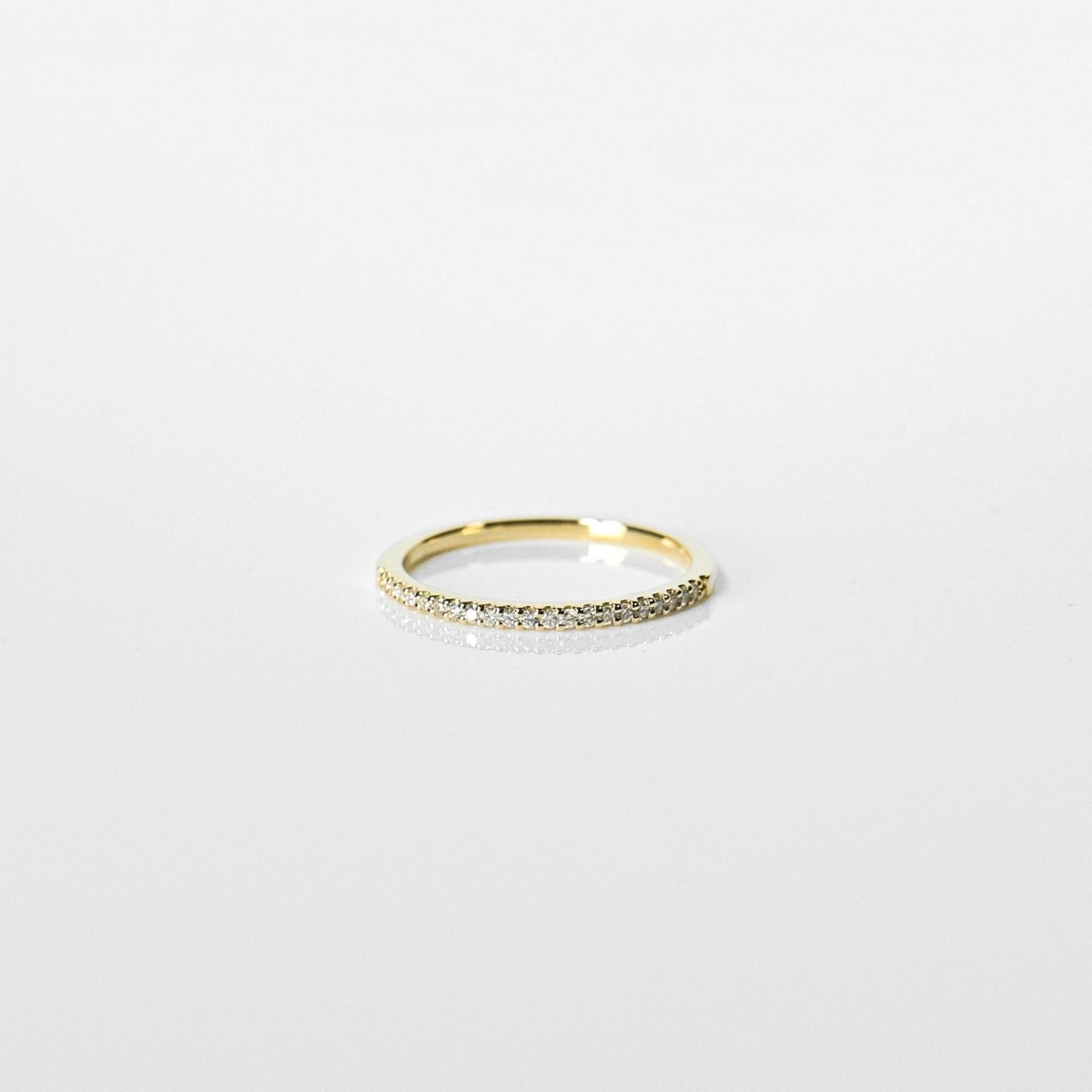 18k Diamond Half Eternity Forged Ring - aucentic