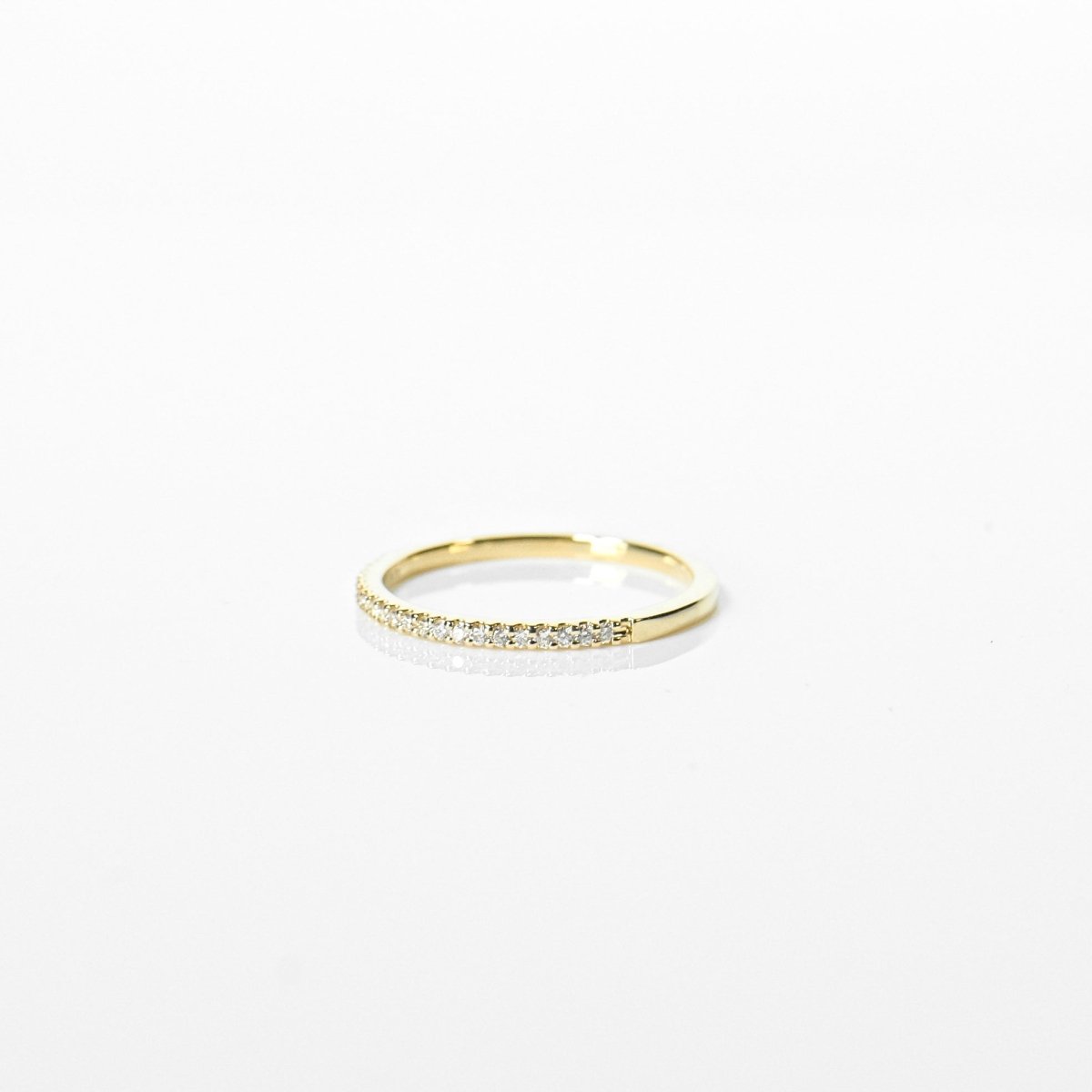 18k Diamond Half Eternity Forged Ring - aucentic