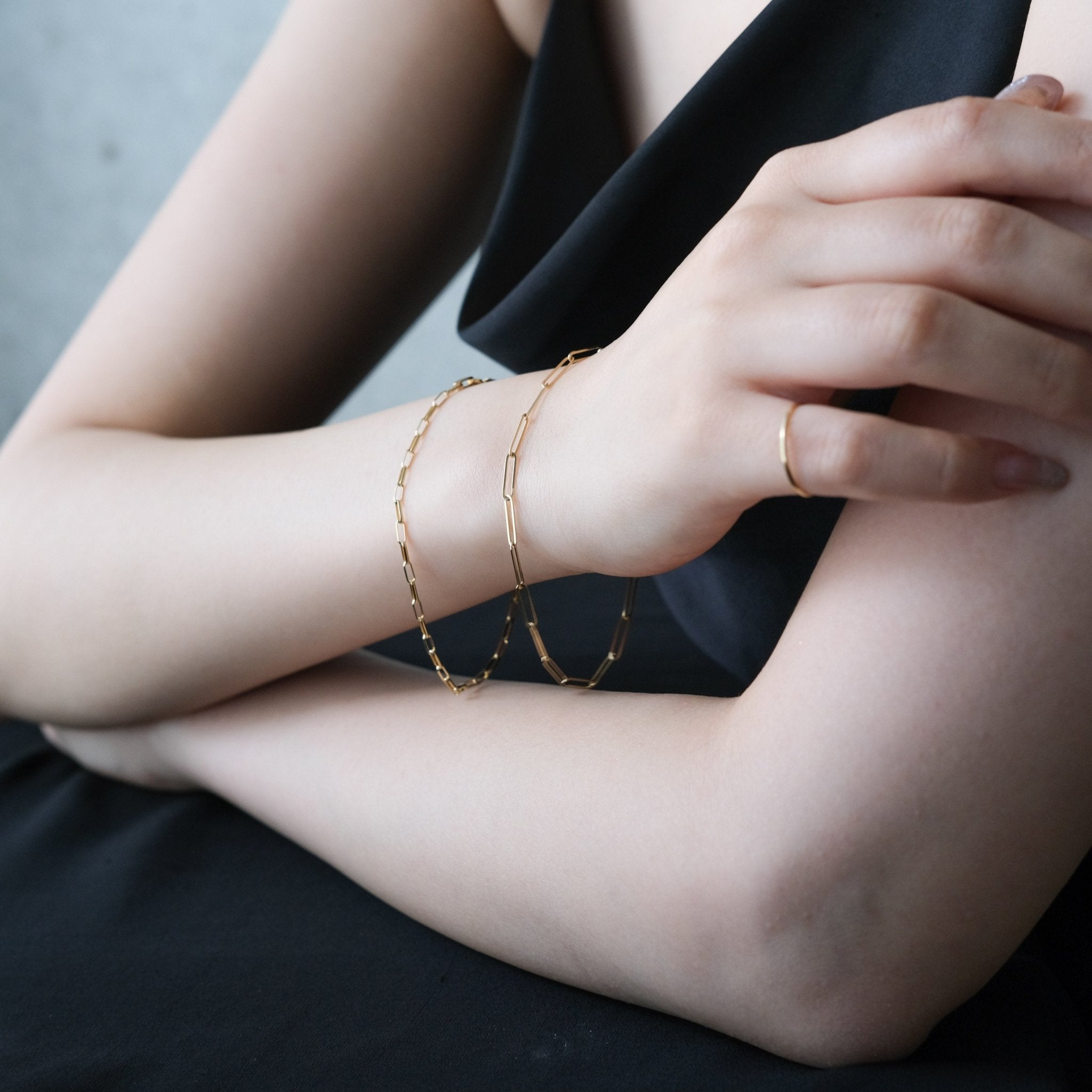 18K Paperclip Bracelet - aucentic
