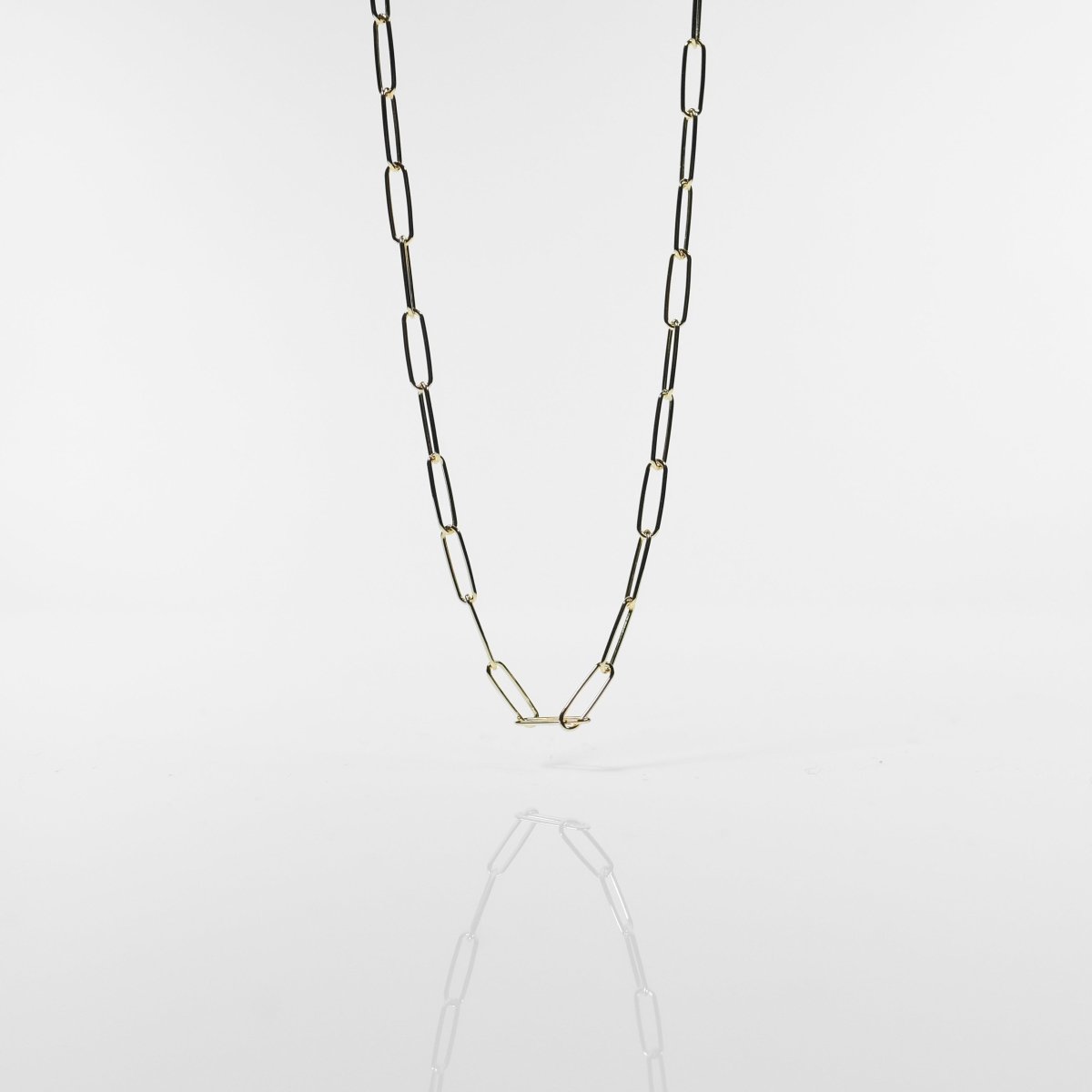 18K Solid Gold Oval Chain Necklace