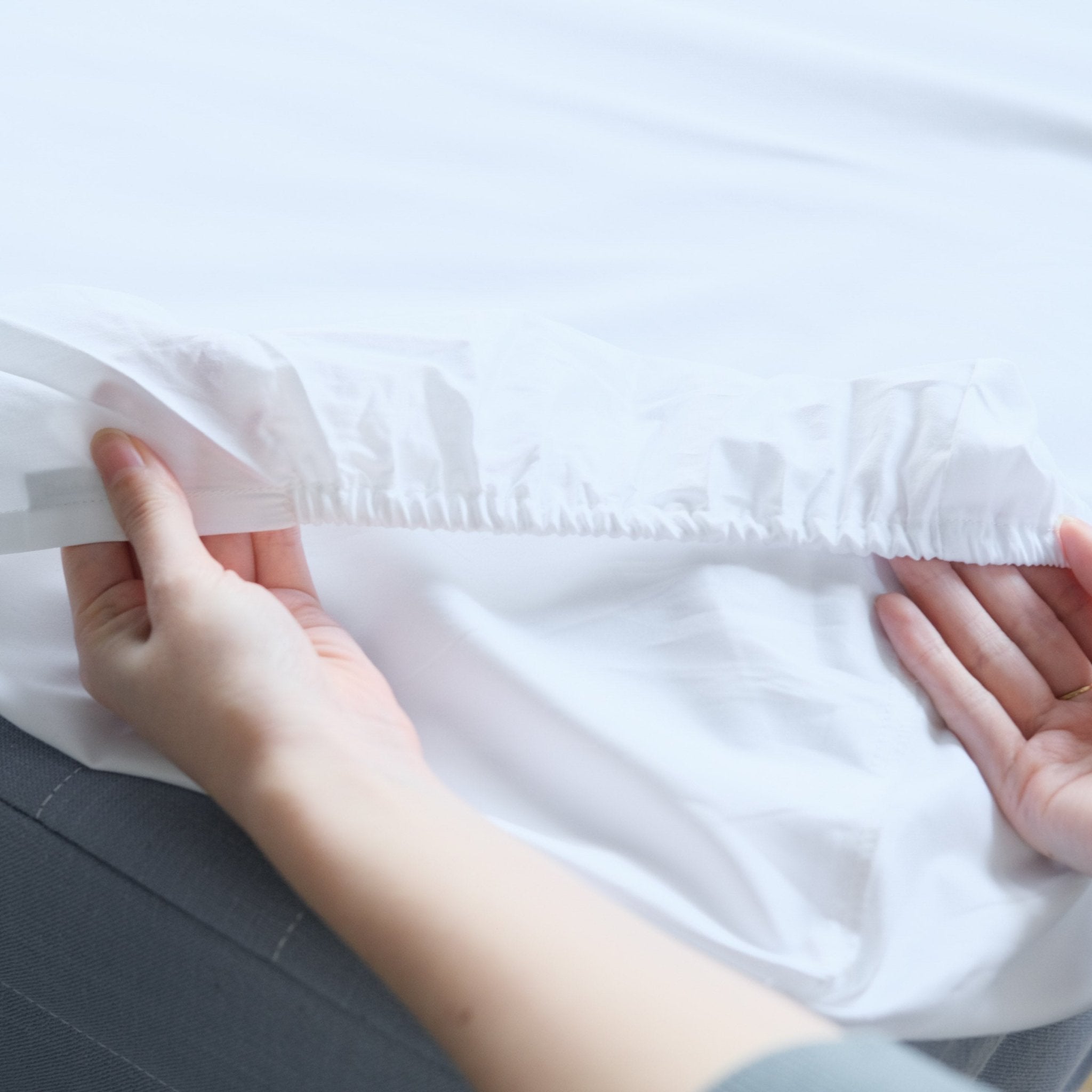 400TC Cotton Sateen Sheets Sets(ボックスシーツ&枕カバー) - aucentic