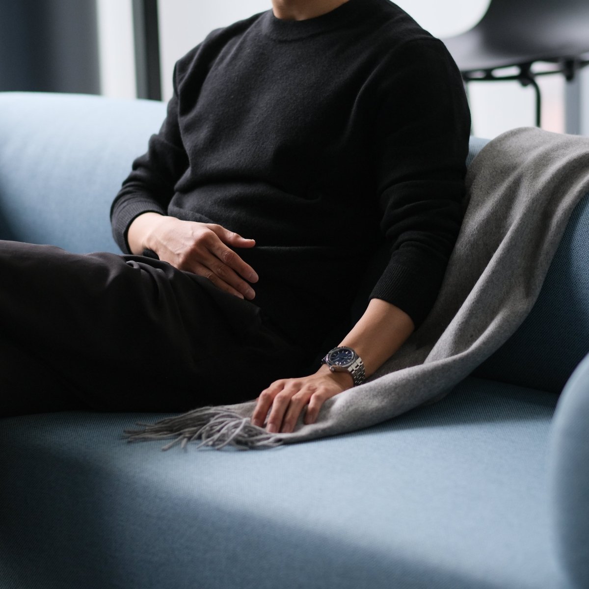 Mongolian Cashmere Crewneck Sweater (men's) - aucentic