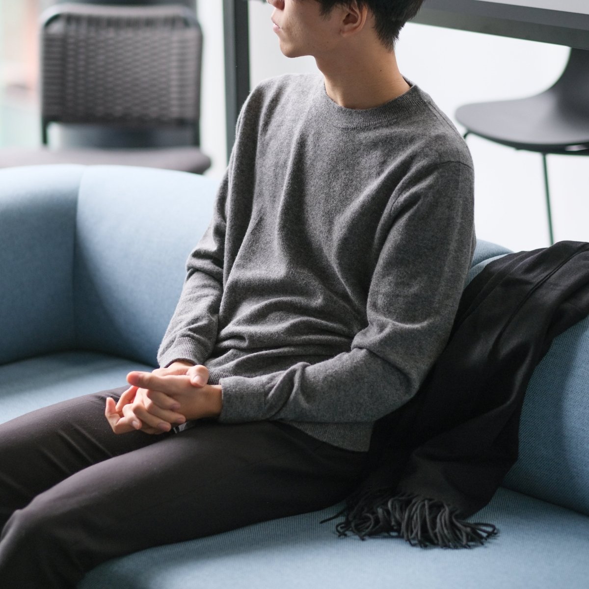 Mongolian Cashmere Crewneck Sweater (men's) - aucentic