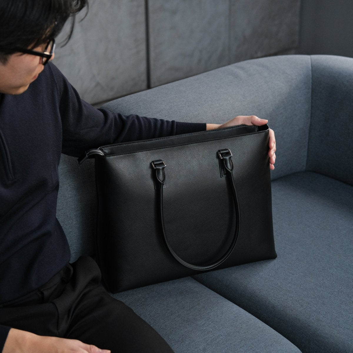 バッグ aucentic Italian Saffiano Leather Tote イタリアンレザートート｜aucentic(オーセンティック)