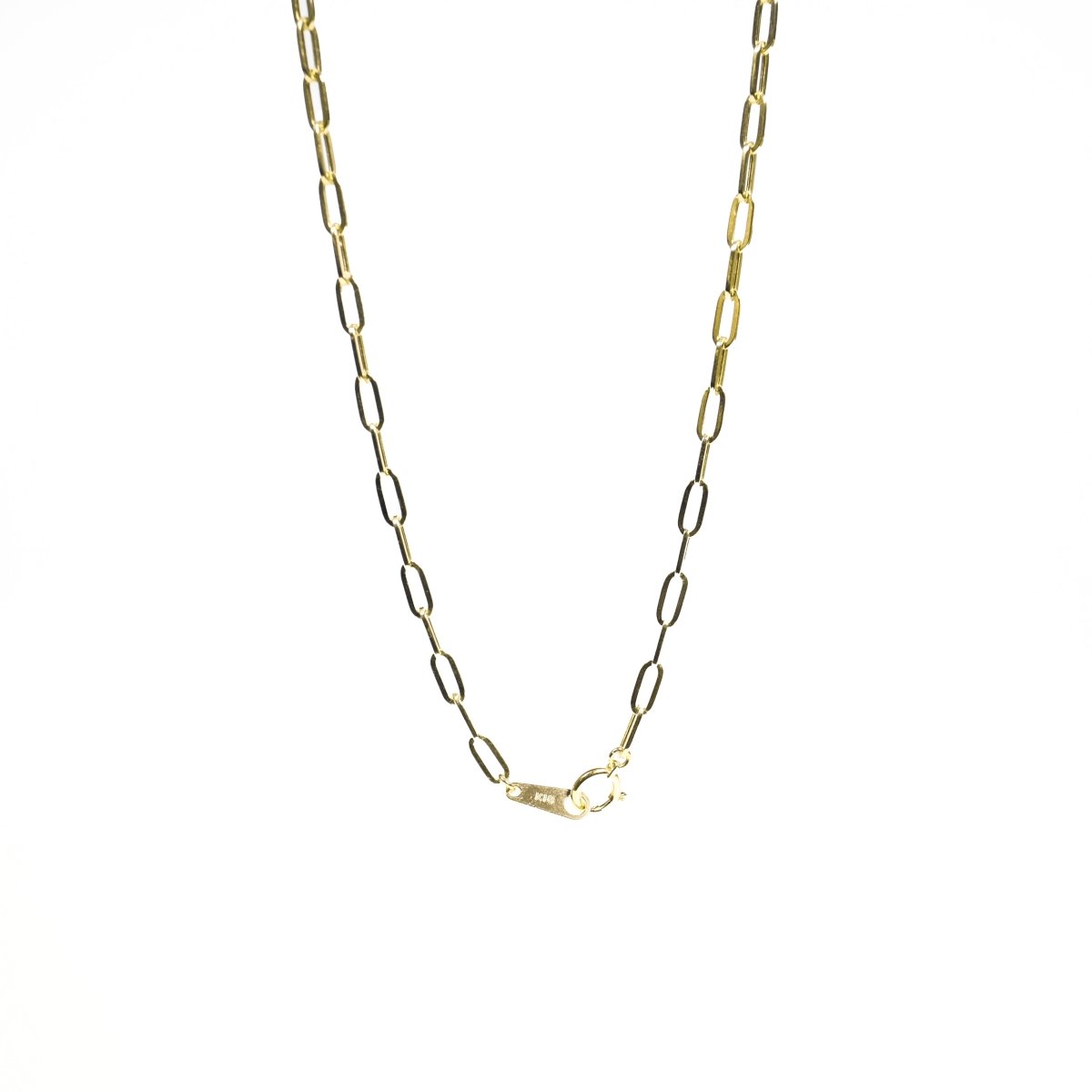 18K 중공 페이퍼클립 목걸이 - aucentic