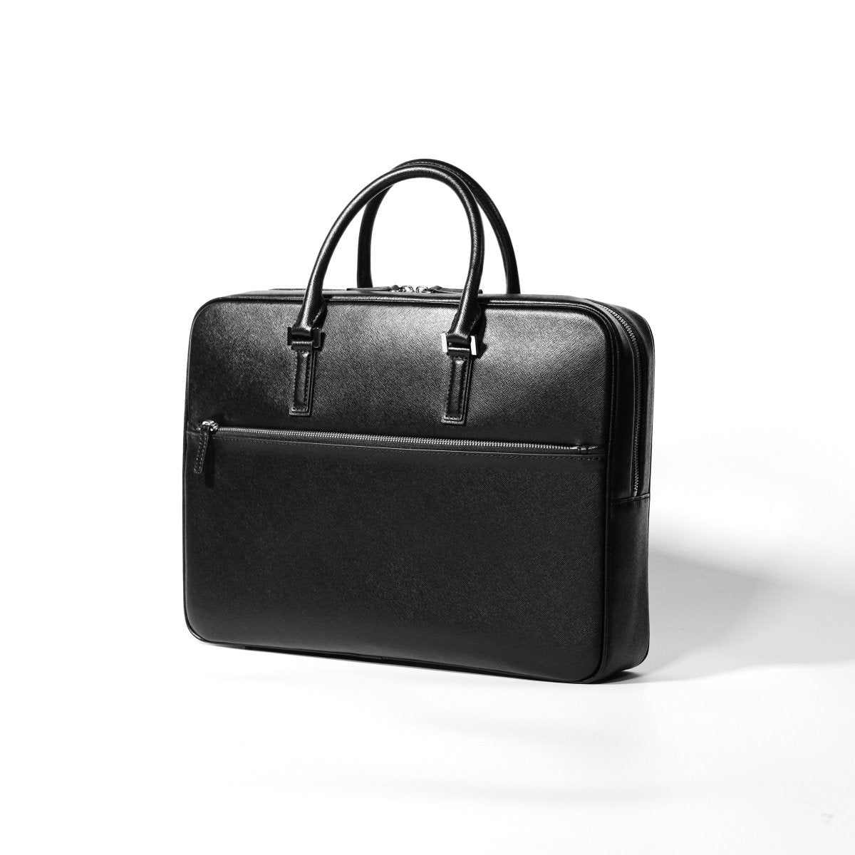 <受注生産 4月末~5月上旬発送予定>Italian Saffiano Leather Briefcase(Front-zip) - aucentic