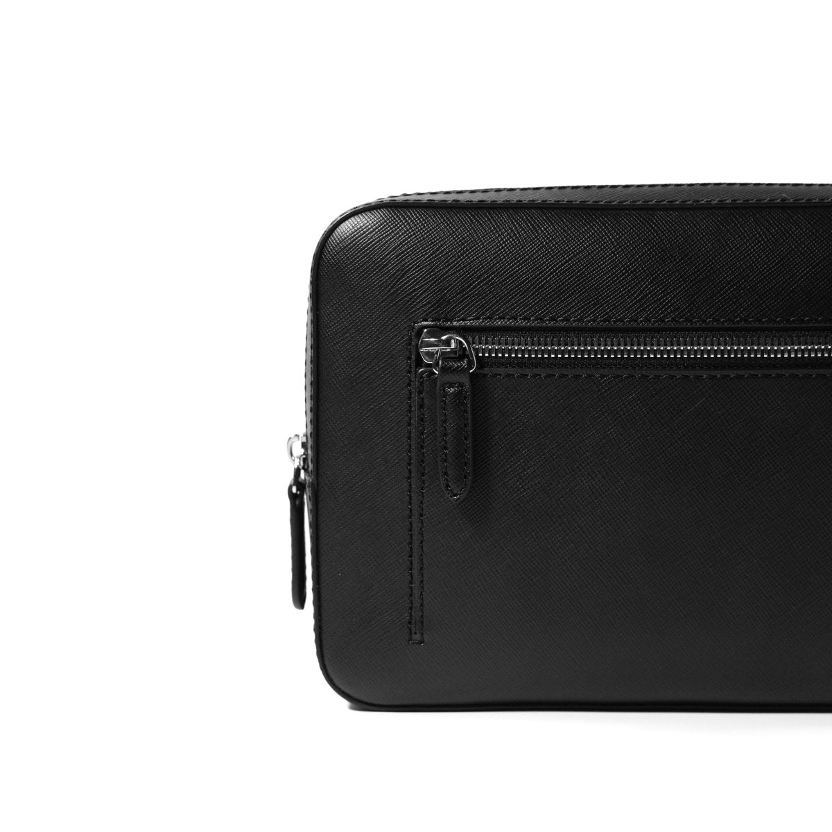 <受注生産5月25日〜順次出荷>Italian Saffiano Leather Crossbody Bag (Black) - aucentic