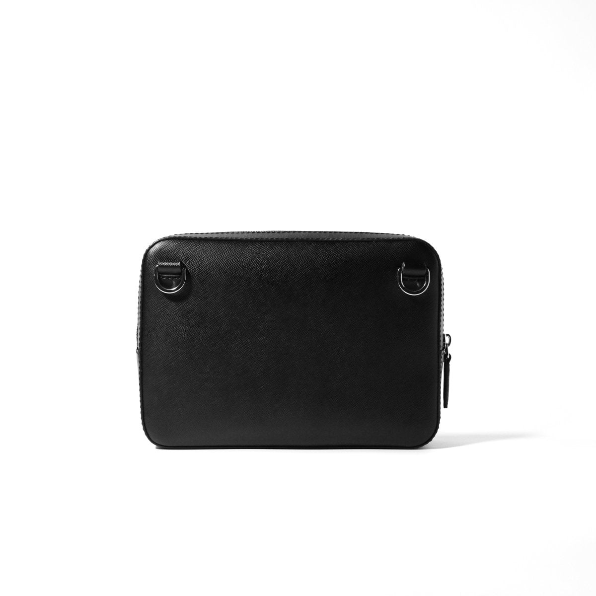<受注生産5月25日〜順次出荷>Italian Saffiano Leather Crossbody Bag (Black) - aucentic