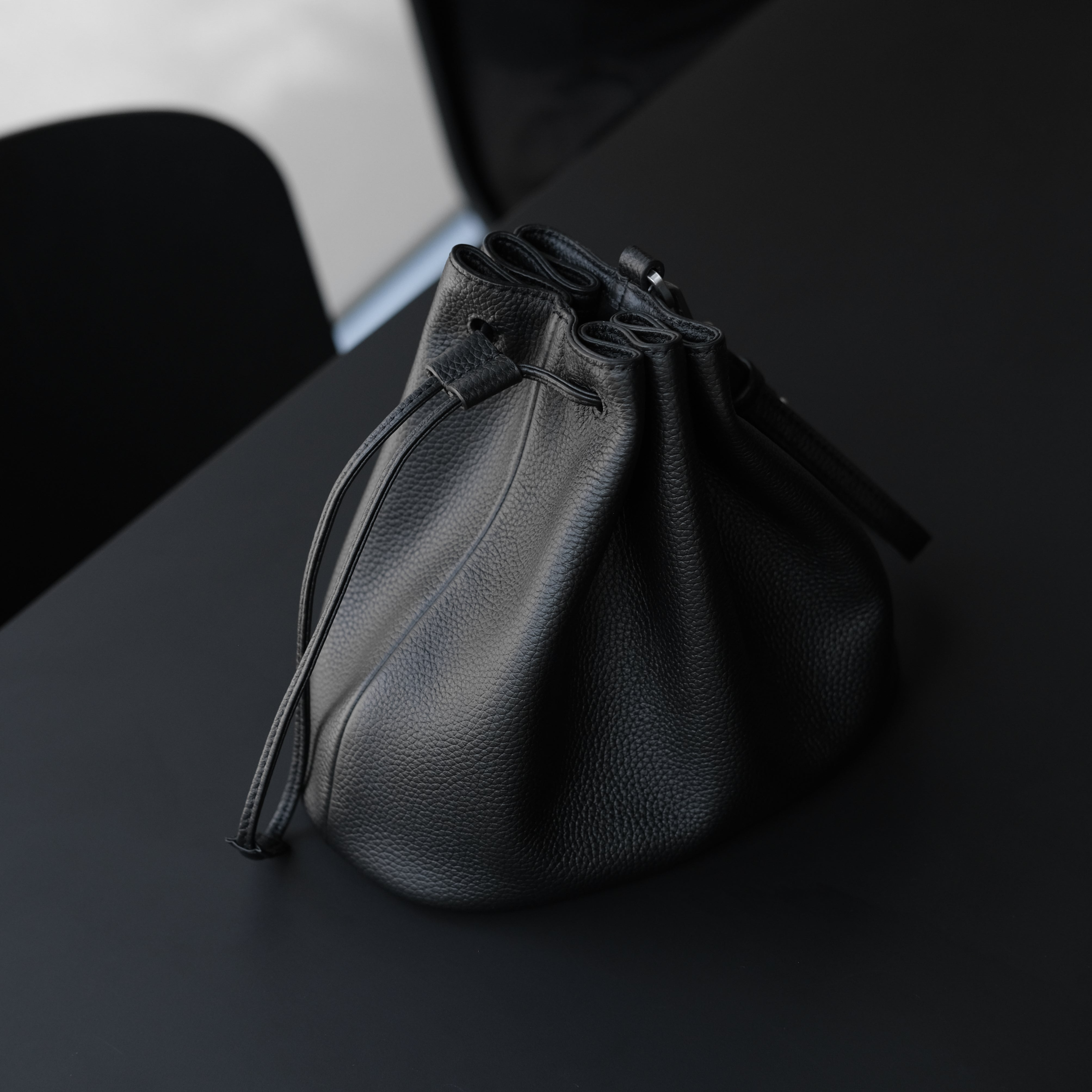 [Coming Soon]  Italian Leather Drawstring Bag