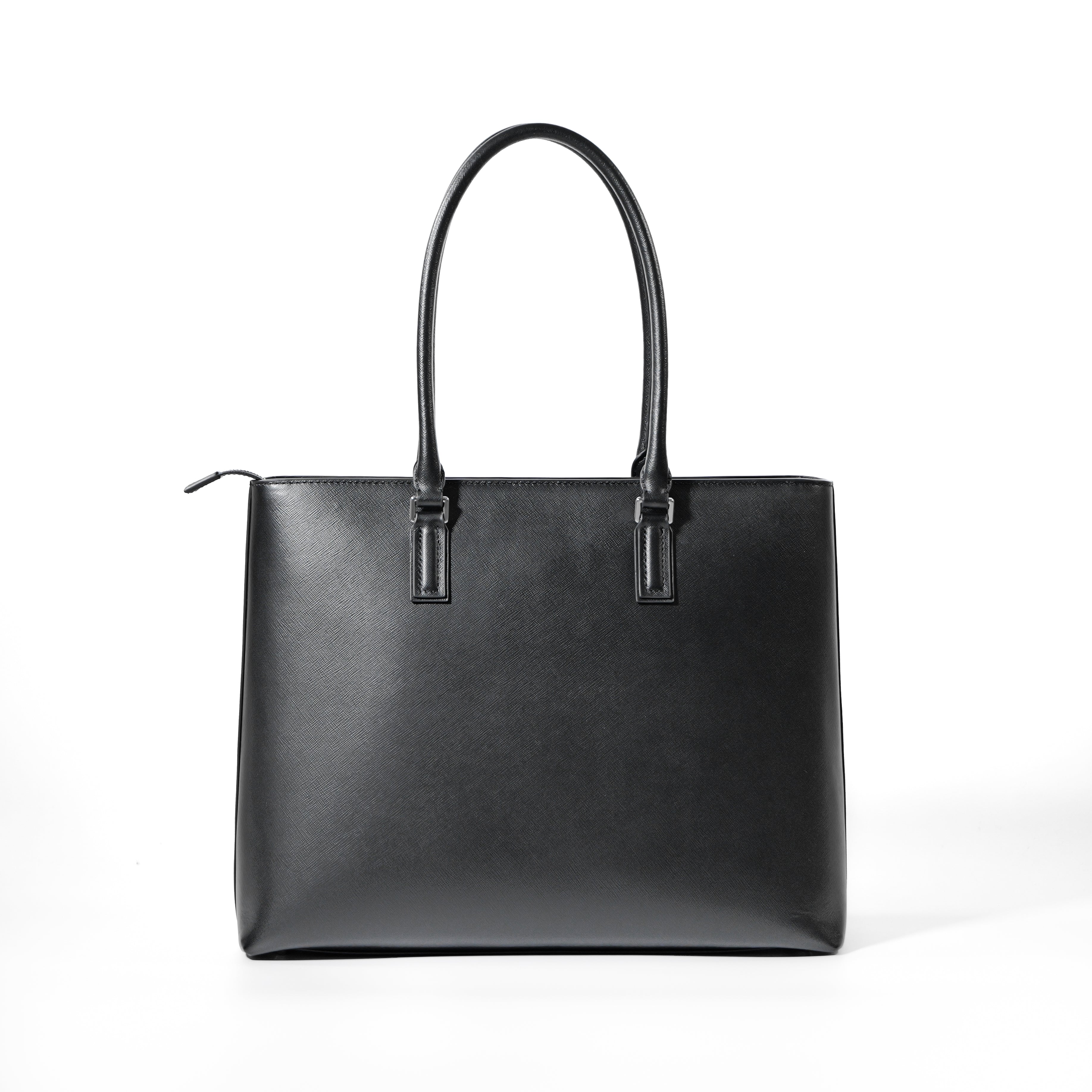<受注生産：6月上旬より順次発送予定>Italian Saffiano Leather Tote (Black)
