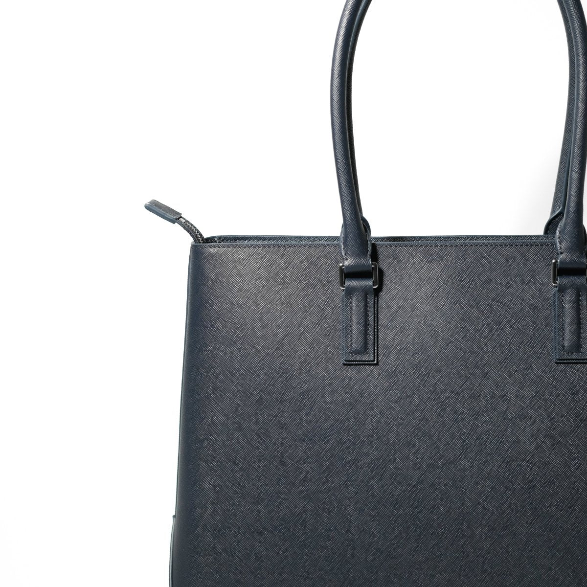 [Coming Soon] Italian Saffiano Leather Tote (Rigid-Navy) - aucentic