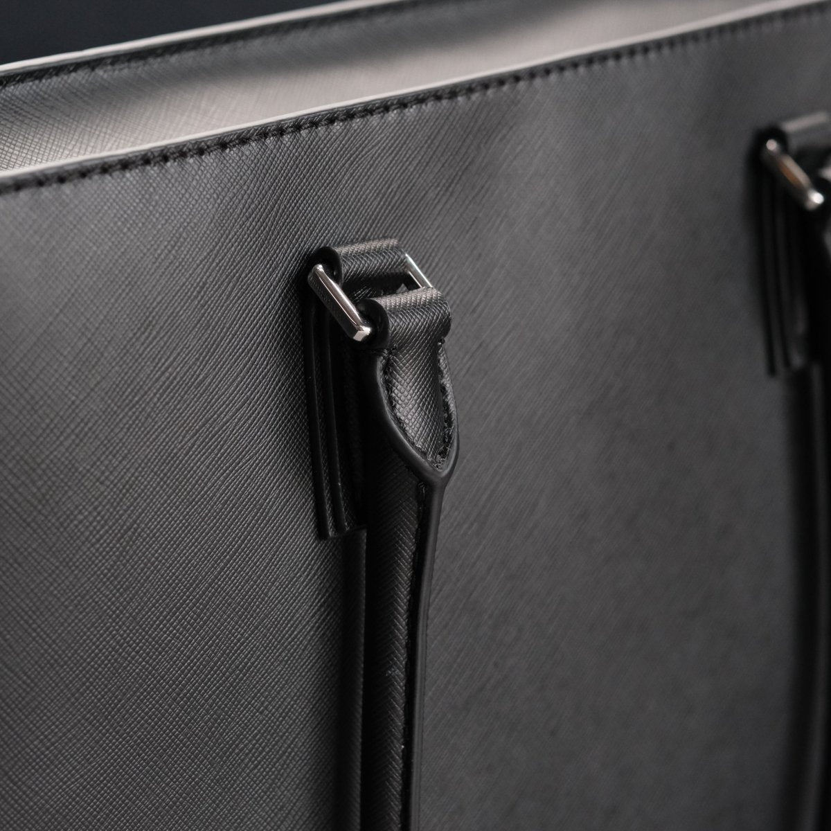 <coming soon>Italian Saffiano Leather Tote (Rigid - Black) - aucentic