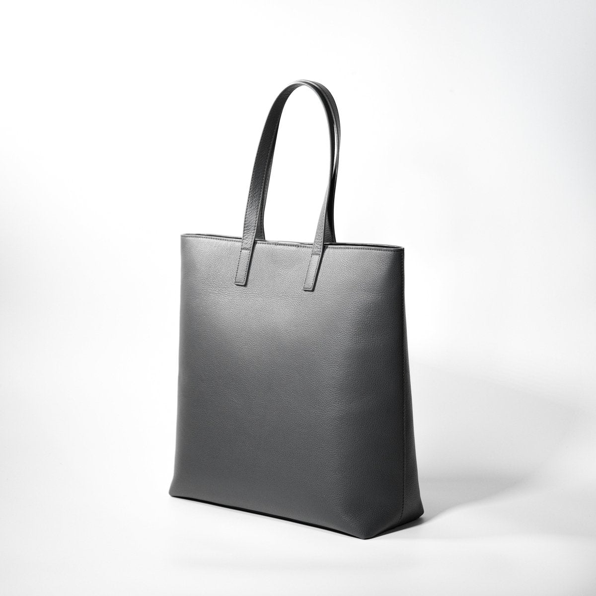 Italian Leather Casual Tote (Grey) - aucentic