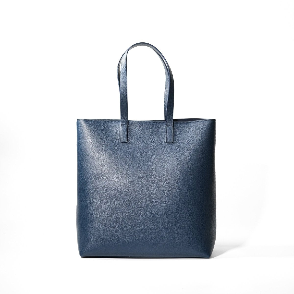 Italian Leather Casual Tote (Navy) - aucentic