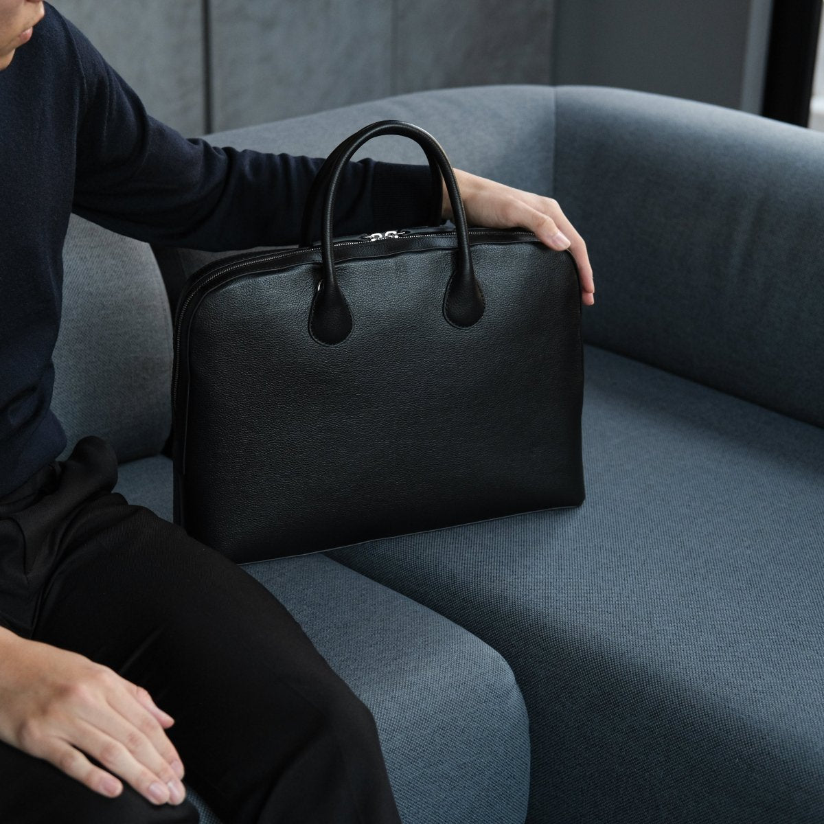 Italian Leather Smart Casual Briefcase - aucentic