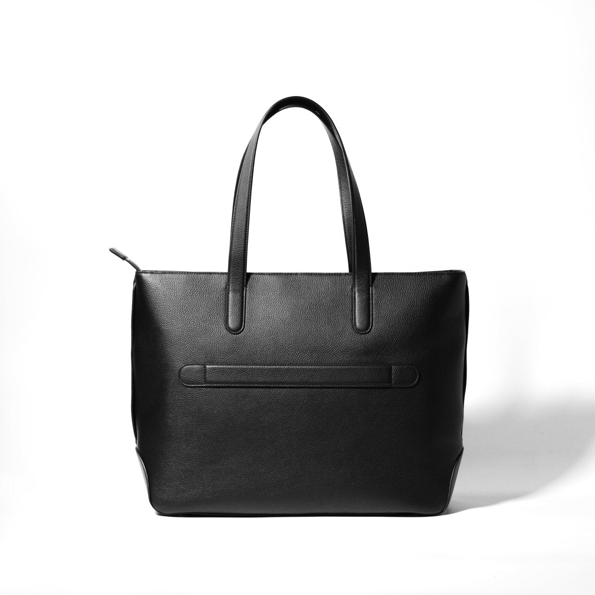 <受注生産>Italian Leather Trapezium Tote (Black) - aucentic