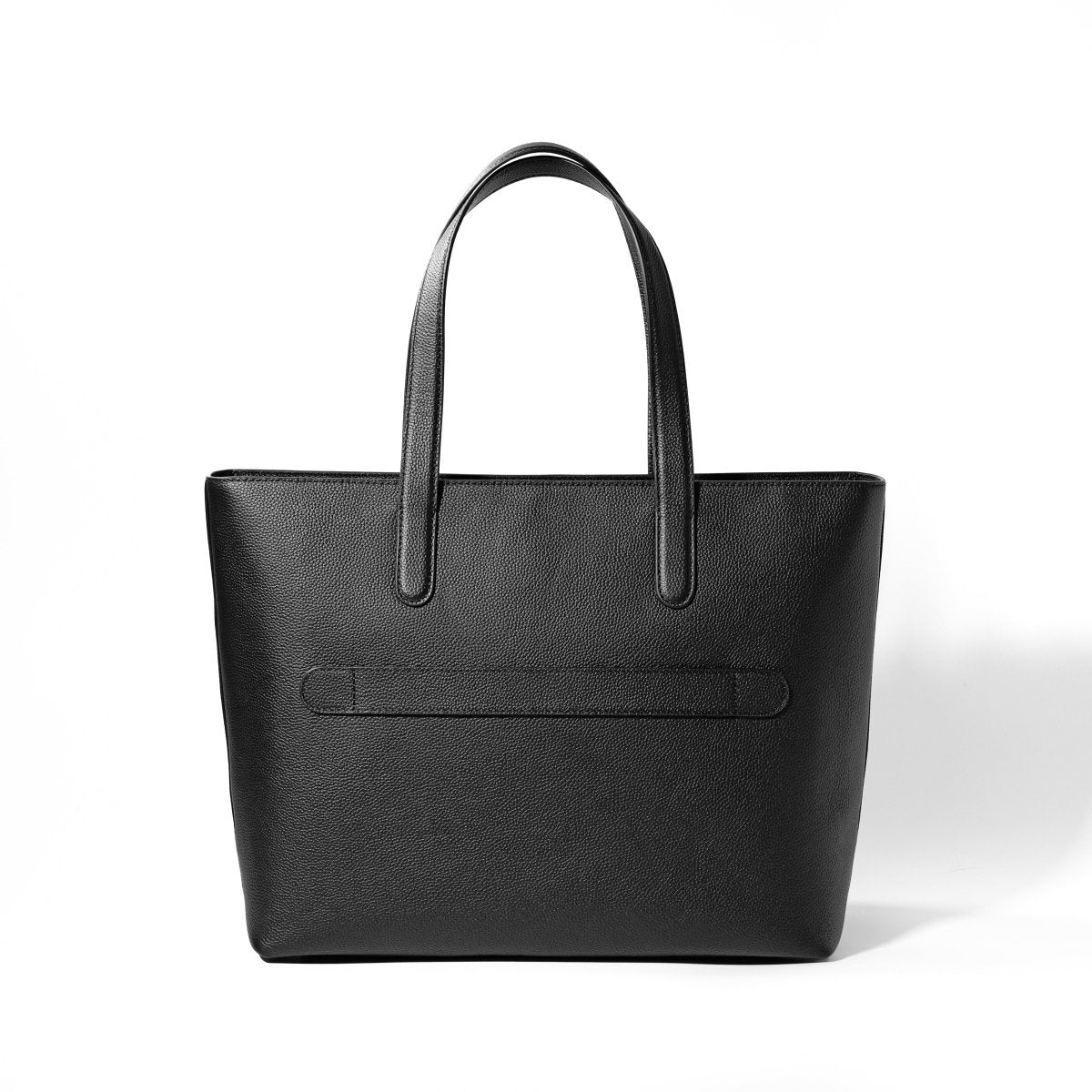 <受注生産>Italian Leather Trapezium Tote (Black) - aucentic