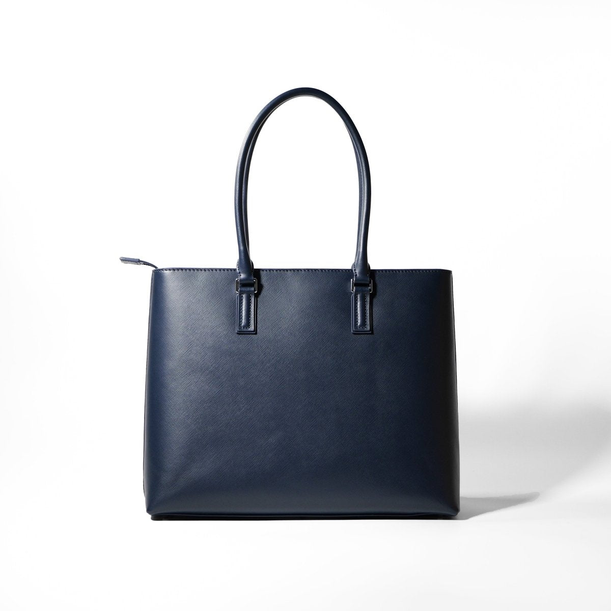 Italian Saffiano Leather Tote (Navy) - aucentic