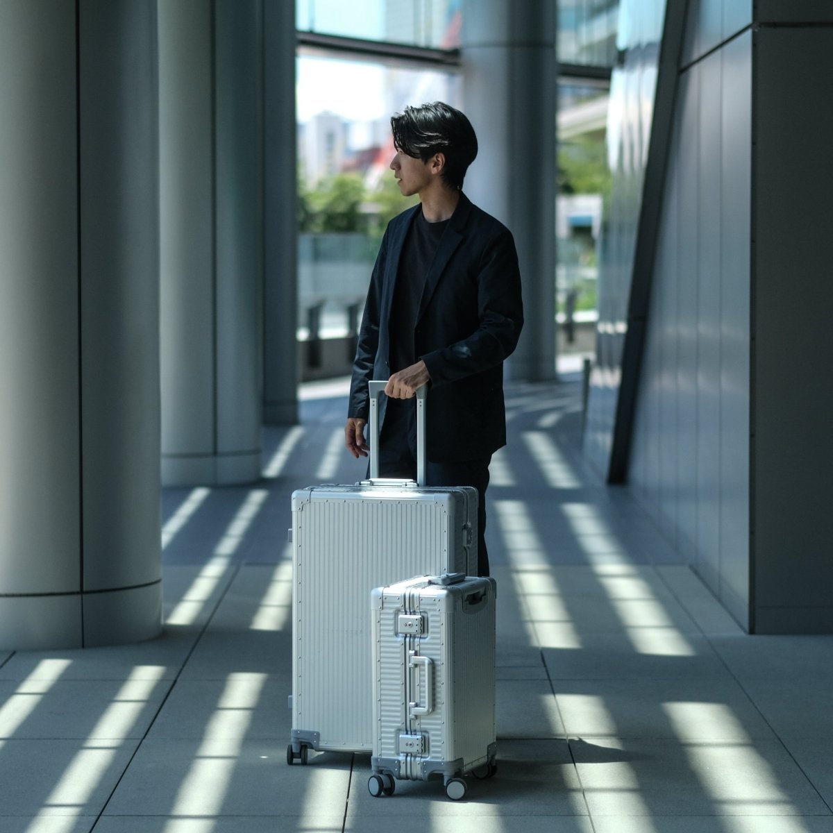 <受注生産>Stripe Aluminum Suitcase(Silver) Op.13 -OPUS Tracking - aucentic