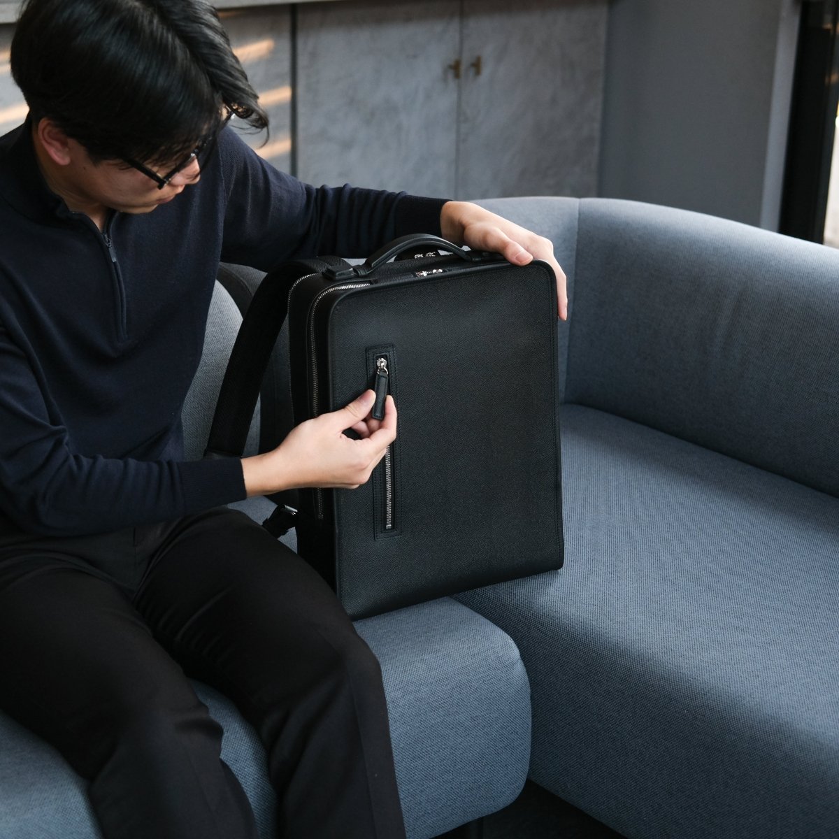 <受注生産>YOSHIKAWA - SUI backpack (Black) - aucentic